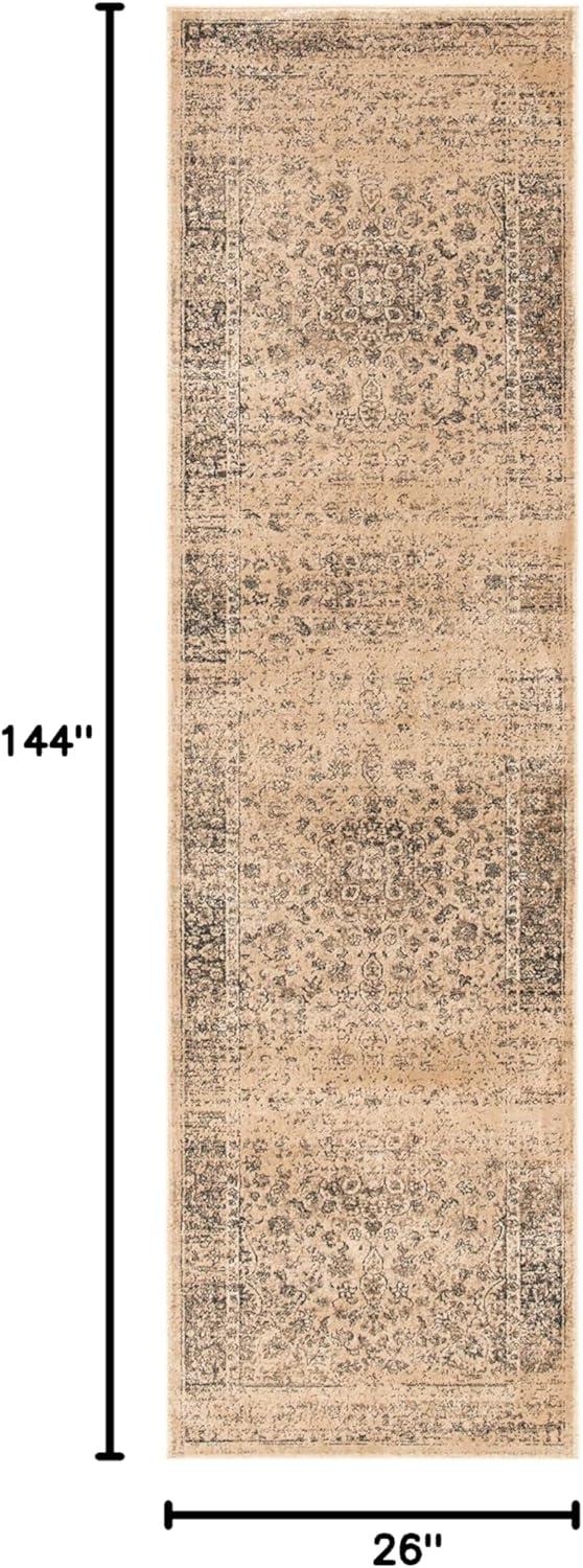image:imageSAFAVIEH Area Rug 8x10 Vintage Collection Large Warm Beige Viscose Distressed Design Slip Resistant Ideal for Living Room Bedroom Office Dining Space VTG113660Warm Beige
