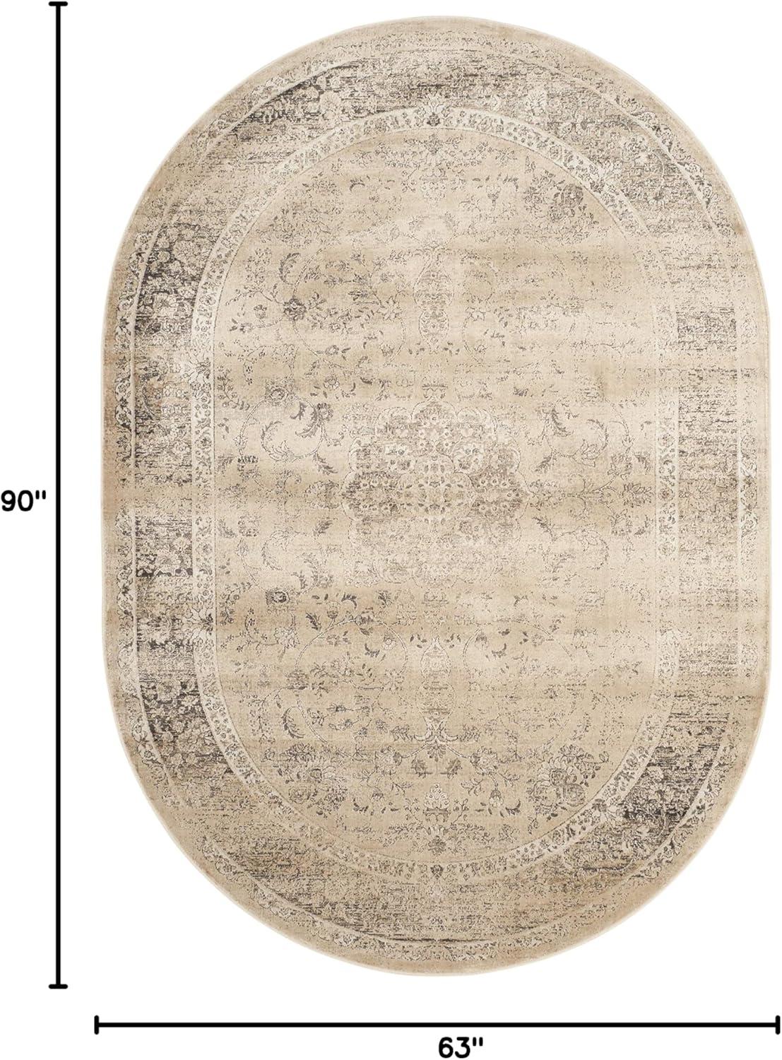 image:imageSAFAVIEH Area Rug 8x10 Vintage Collection Large Warm Beige Viscose Distressed Design Slip Resistant Ideal for Living Room Bedroom Office Dining Space VTG113660Warm Beige