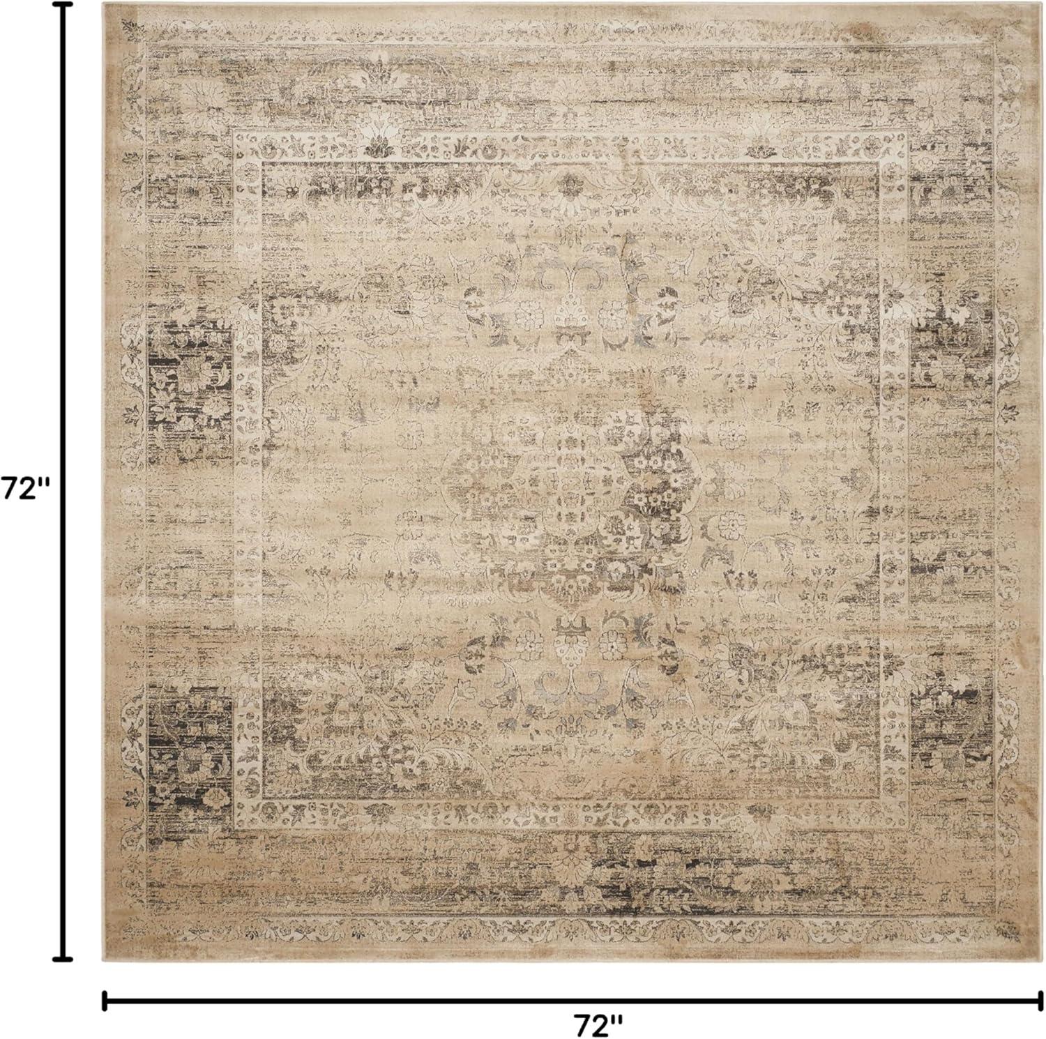 image:imageSAFAVIEH Area Rug 8x10 Vintage Collection Large Warm Beige Viscose Distressed Design Slip Resistant Ideal for Living Room Bedroom Office Dining Space VTG113660Warm Beige