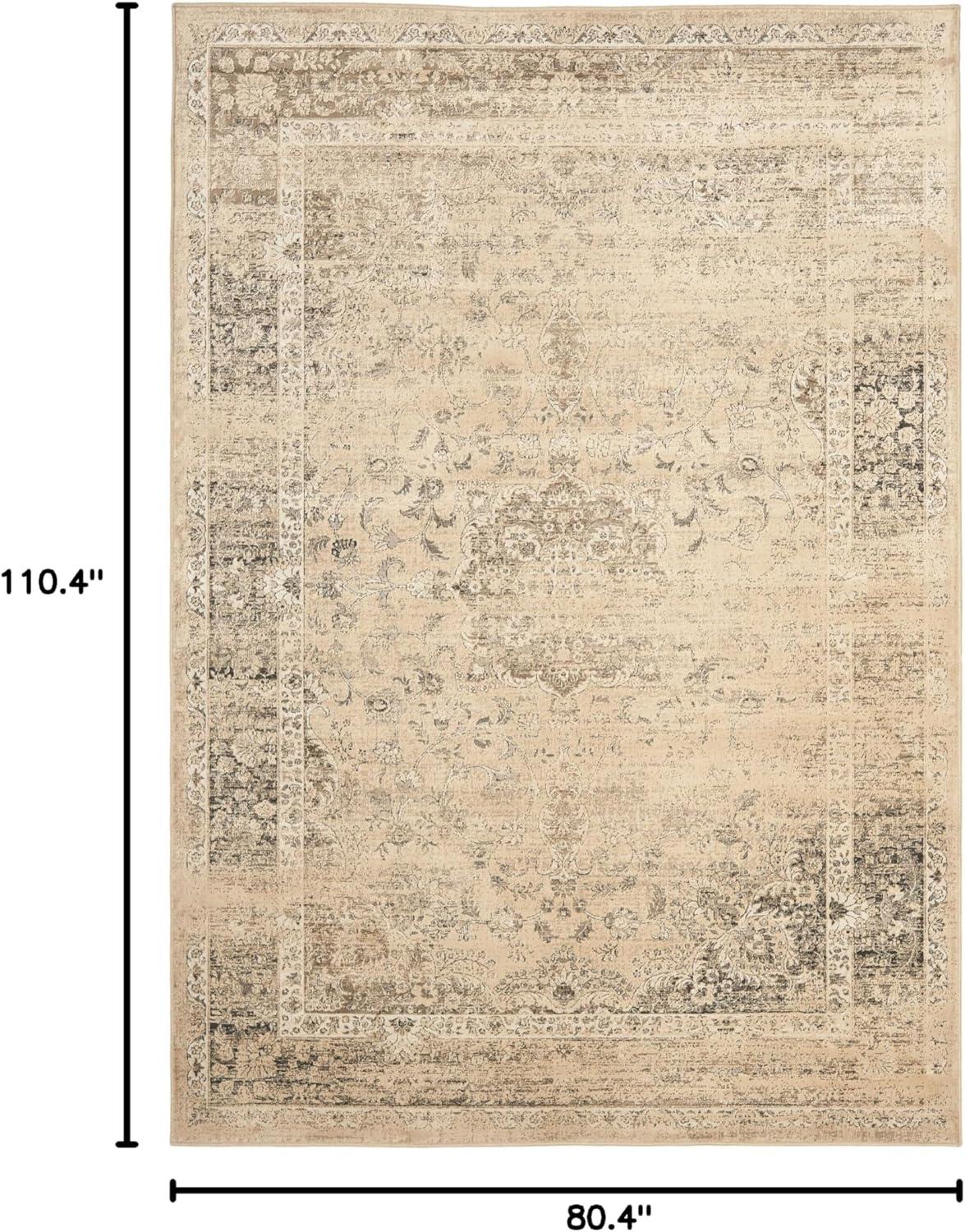 image:imageSAFAVIEH Area Rug 8x10 Vintage Collection Large Warm Beige Viscose Distressed Design Slip Resistant Ideal for Living Room Bedroom Office Dining Space VTG113660Warm Beige