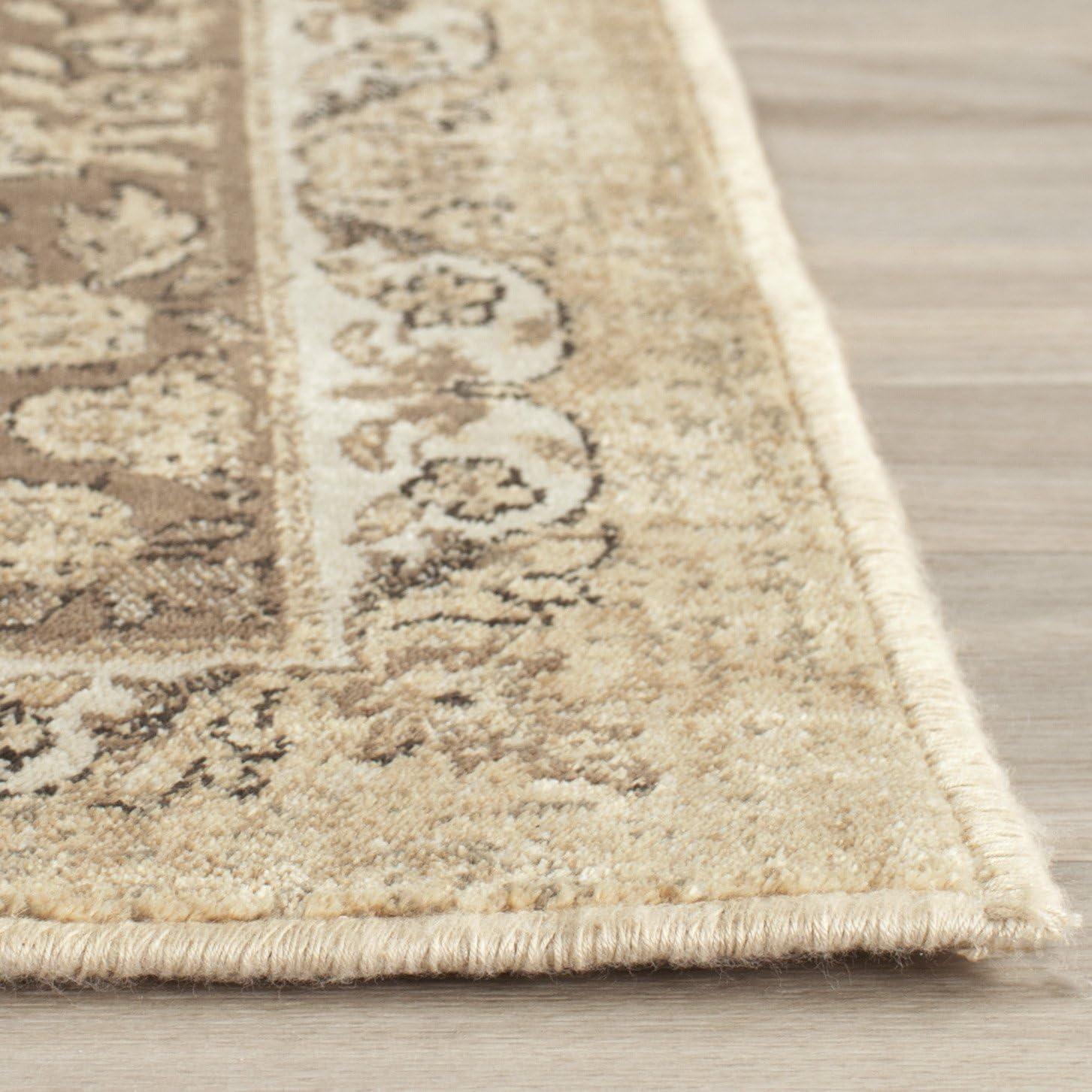 image:imageSAFAVIEH Area Rug 8x10 Vintage Collection Large Warm Beige Viscose Distressed Design Slip Resistant Ideal for Living Room Bedroom Office Dining Space VTG113660Warm Beige