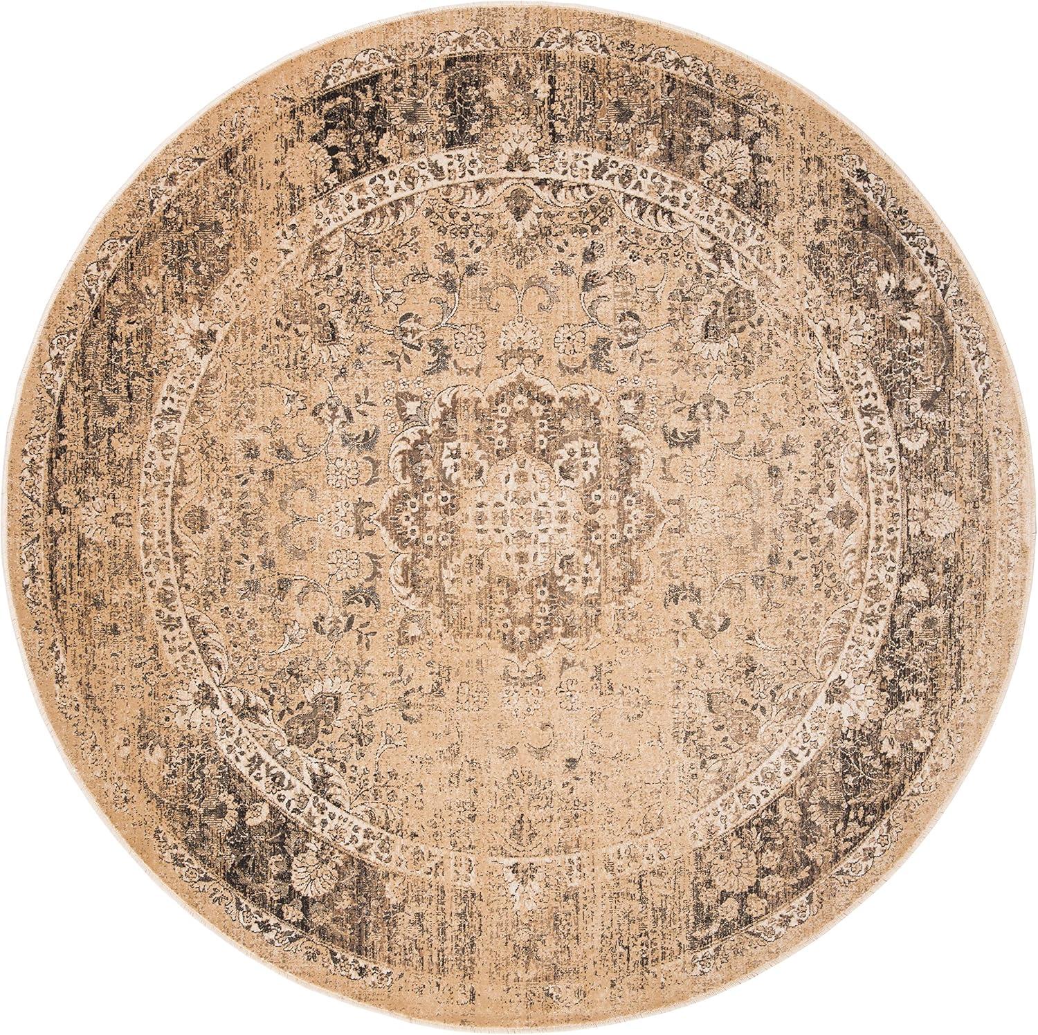 image:imageSAFAVIEH Area Rug 8x10 Vintage Collection Large Warm Beige Viscose Distressed Design Slip Resistant Ideal for Living Room Bedroom Office Dining Space VTG113660Warm Beige