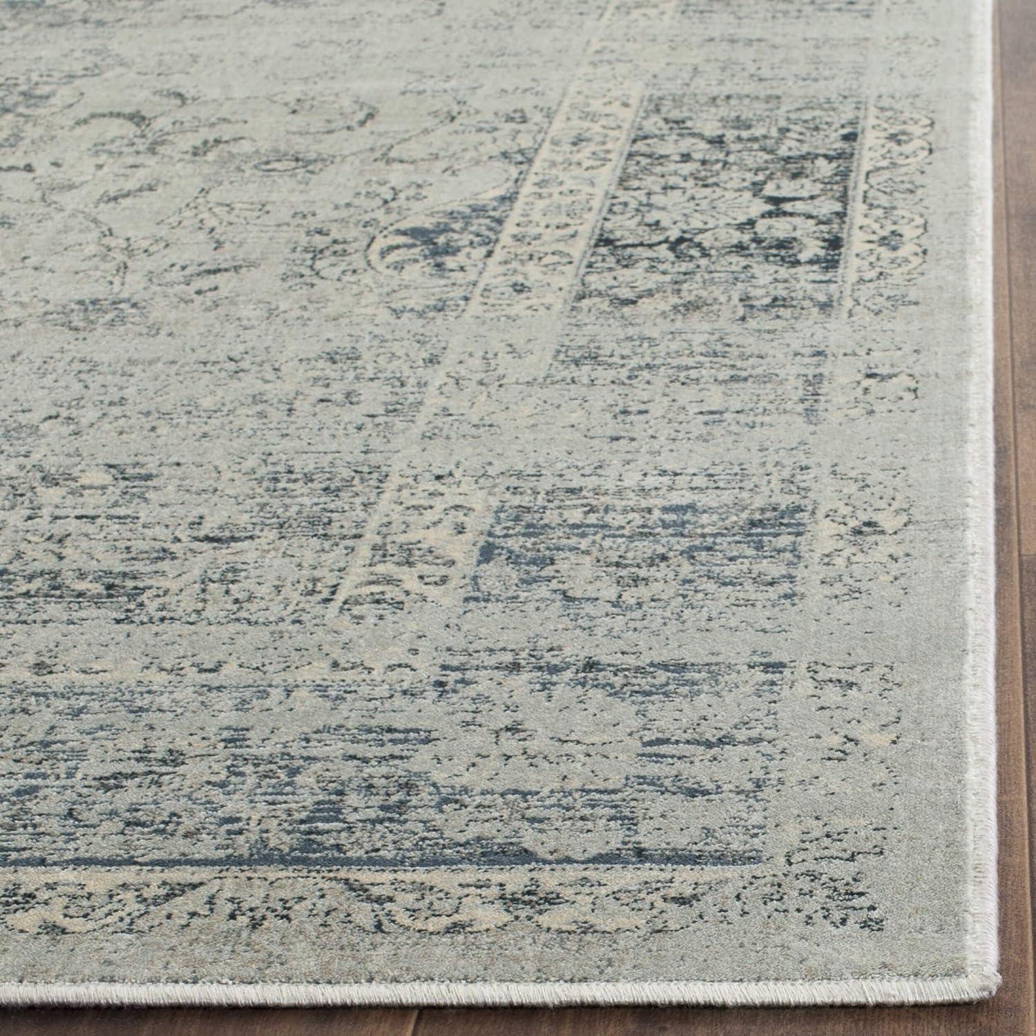 image:imageSAFAVIEH Area Rug 8x10 Vintage Collection Large Warm Beige Viscose Distressed Design Slip Resistant Ideal for Living Room Bedroom Office Dining Space VTG113660Light Blue