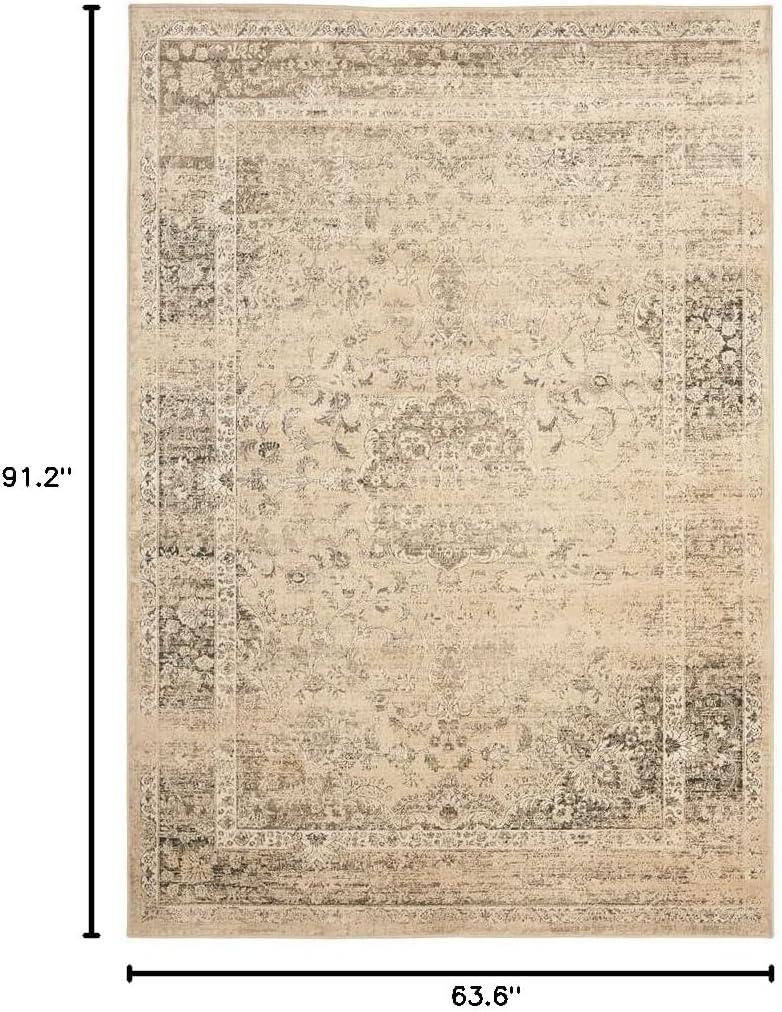 image:imageSAFAVIEH Area Rug 8x10 Vintage Collection Large Warm Beige Viscose Distressed Design Slip Resistant Ideal for Living Room Bedroom Office Dining Space VTG113660Warm Beige
