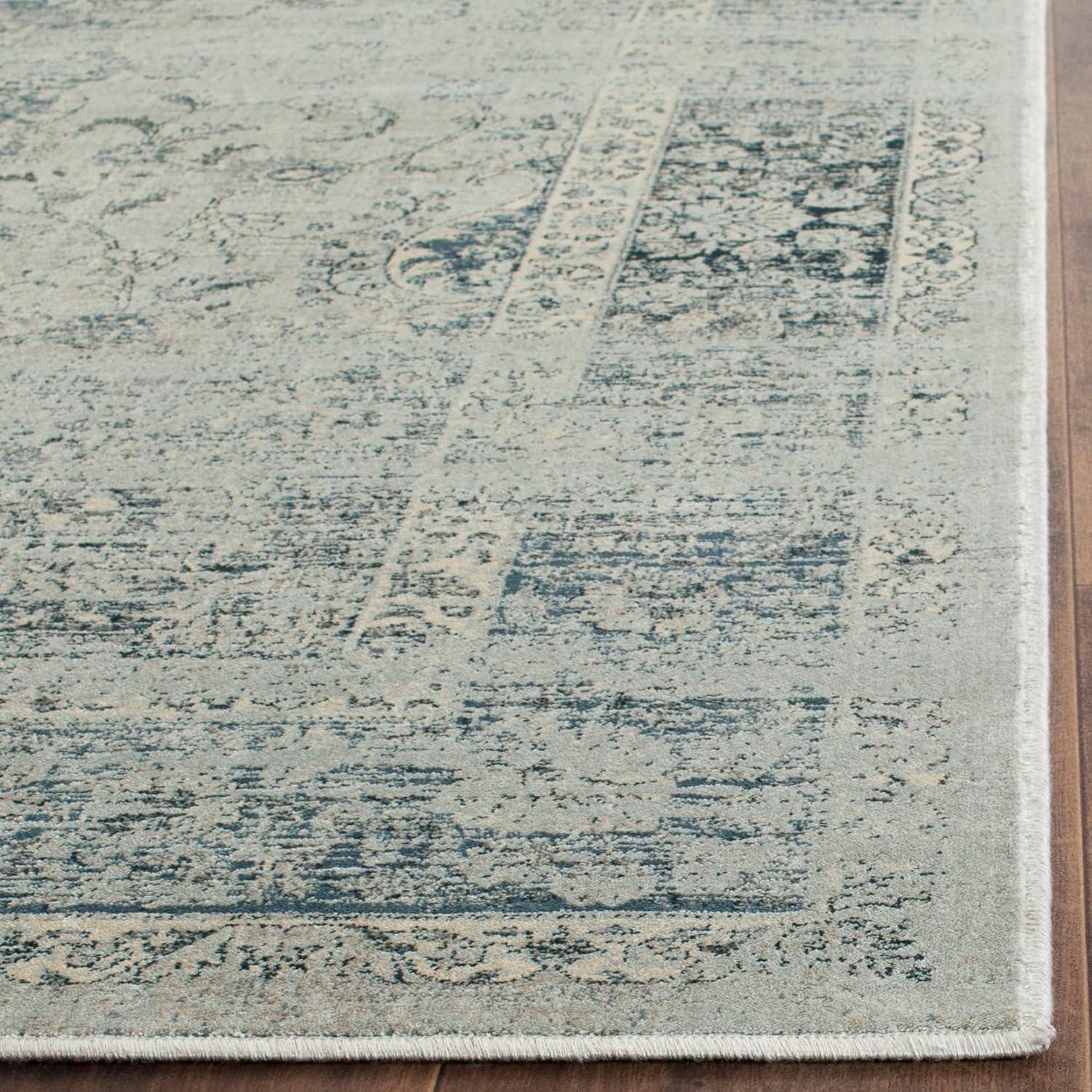 image:imageSAFAVIEH Area Rug 8x10 Vintage Collection Large Warm Beige Viscose Distressed Design Slip Resistant Ideal for Living Room Bedroom Office Dining Space VTG113660Light Blue