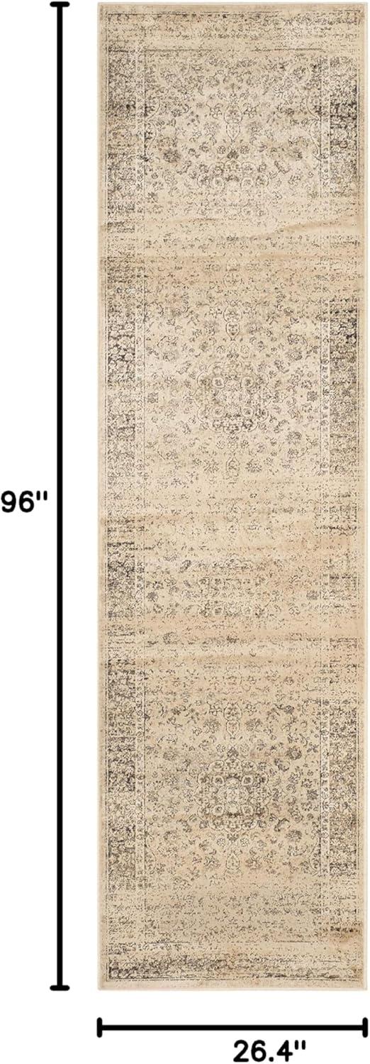 image:imageSAFAVIEH Area Rug 8x10 Vintage Collection Large Warm Beige Viscose Distressed Design Slip Resistant Ideal for Living Room Bedroom Office Dining Space VTG113660Warm Beige