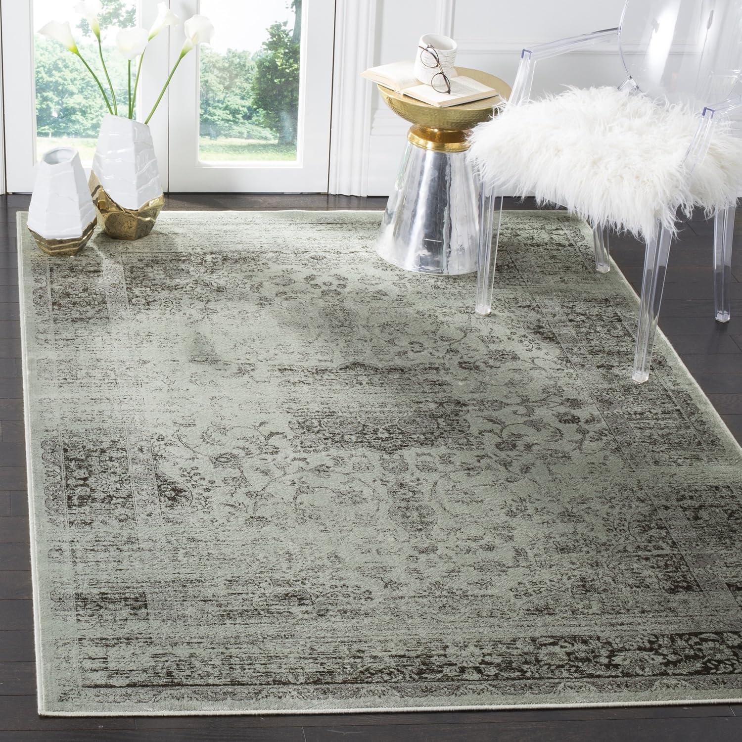 image:imageSAFAVIEH Area Rug 8x10 Vintage Collection Large Warm Beige Viscose Distressed Design Slip Resistant Ideal for Living Room Bedroom Office Dining Space VTG113660Spruce