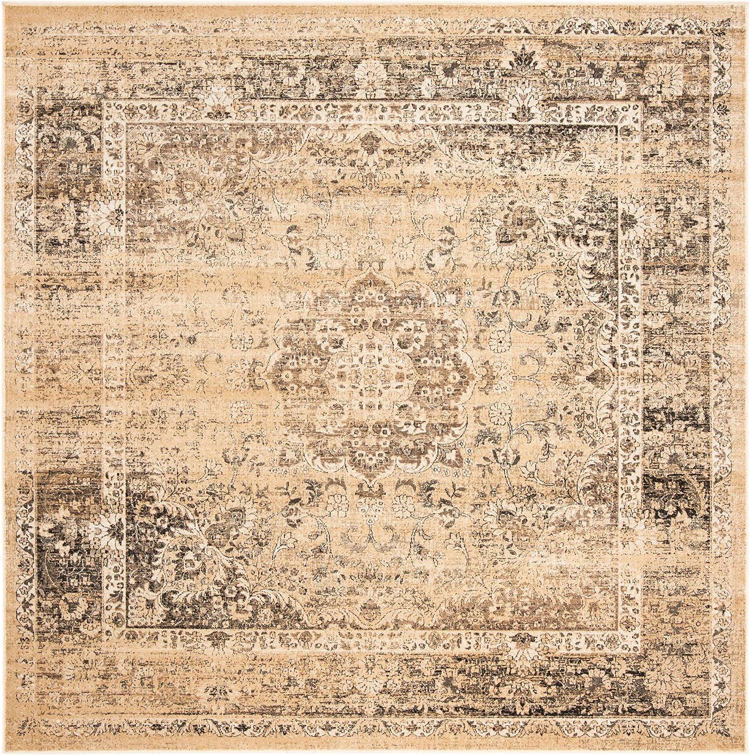 image:imageSAFAVIEH Area Rug 8x10 Vintage Collection Large Warm Beige Viscose Distressed Design Slip Resistant Ideal for Living Room Bedroom Office Dining Space VTG113660Warm Beige