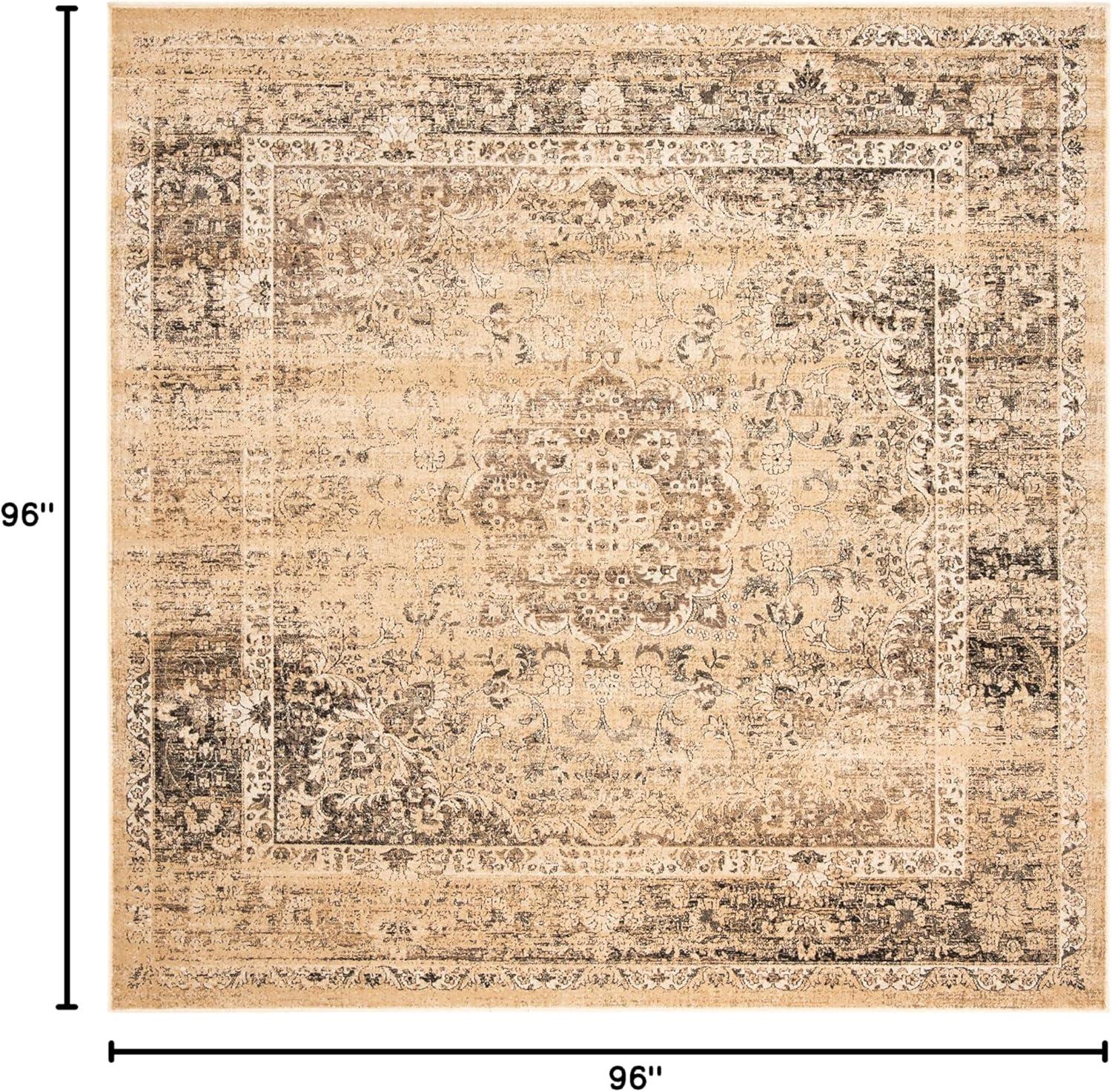 image:imageSAFAVIEH Area Rug 8x10 Vintage Collection Large Warm Beige Viscose Distressed Design Slip Resistant Ideal for Living Room Bedroom Office Dining Space VTG113660Warm Beige
