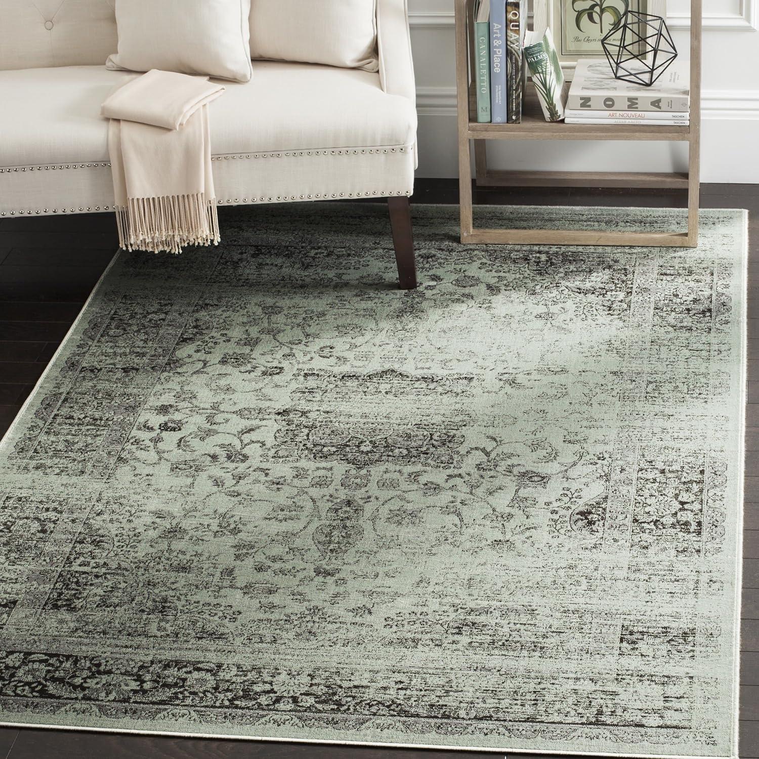 image:imageSAFAVIEH Area Rug 8x10 Vintage Collection Large Warm Beige Viscose Distressed Design Slip Resistant Ideal for Living Room Bedroom Office Dining Space VTG113660Spruce