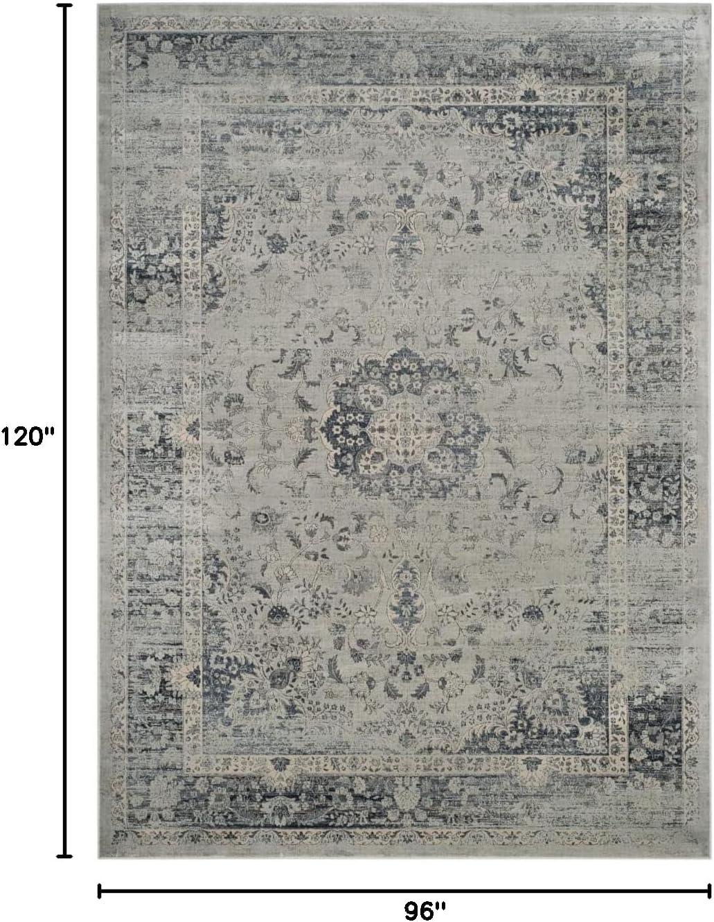 image:imageSAFAVIEH Area Rug 8x10 Vintage Collection Large Warm Beige Viscose Distressed Design Slip Resistant Ideal for Living Room Bedroom Office Dining Space VTG113660Light Blue