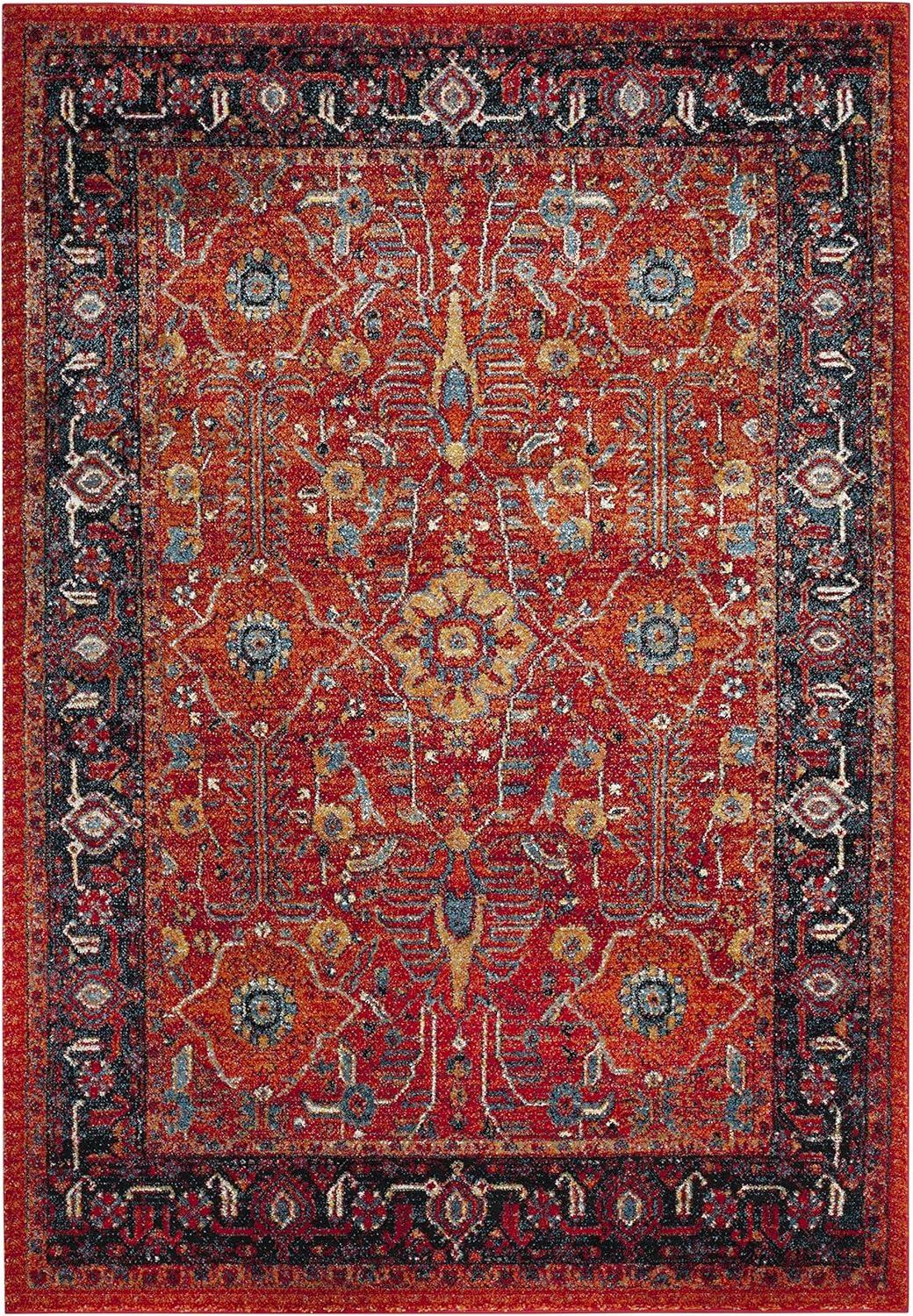 image:imageSAFAVIEH Area Rug 8x10 Vintage Hamadan Collection Large Orange amp Navy Oriental Traditional Persian Design NonShedding amp Easy Cleaning Ideal for Living Room Bedroom Dining Space VTH220COrangeNavy