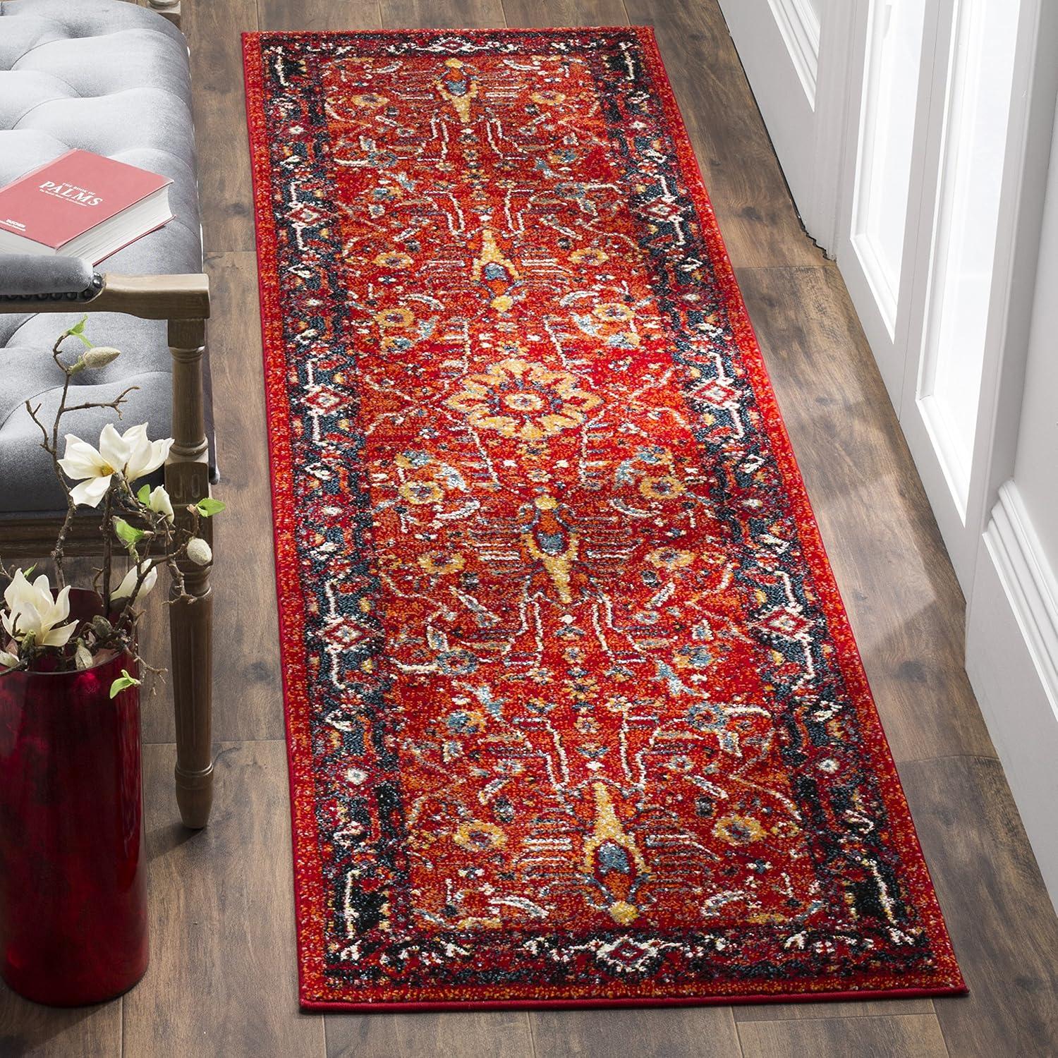 image:imageSAFAVIEH Area Rug 8x10 Vintage Hamadan Collection Large Orange amp Navy Oriental Traditional Persian Design NonShedding amp Easy Cleaning Ideal for Living Room Bedroom Dining Space VTH220COrangeNavy