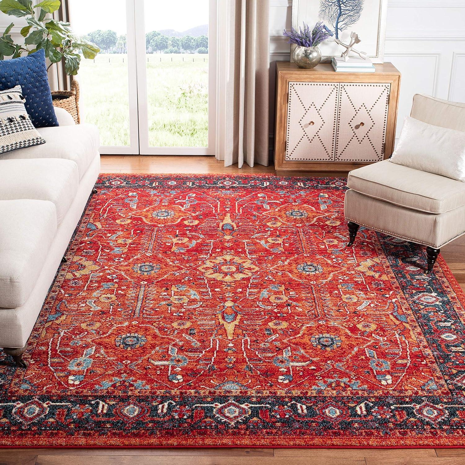 image:imageSAFAVIEH Area Rug 8x10 Vintage Hamadan Collection Large Orange amp Navy Oriental Traditional Persian Design NonShedding amp Easy Cleaning Ideal for Living Room Bedroom Dining Space VTH220COrangeNavy