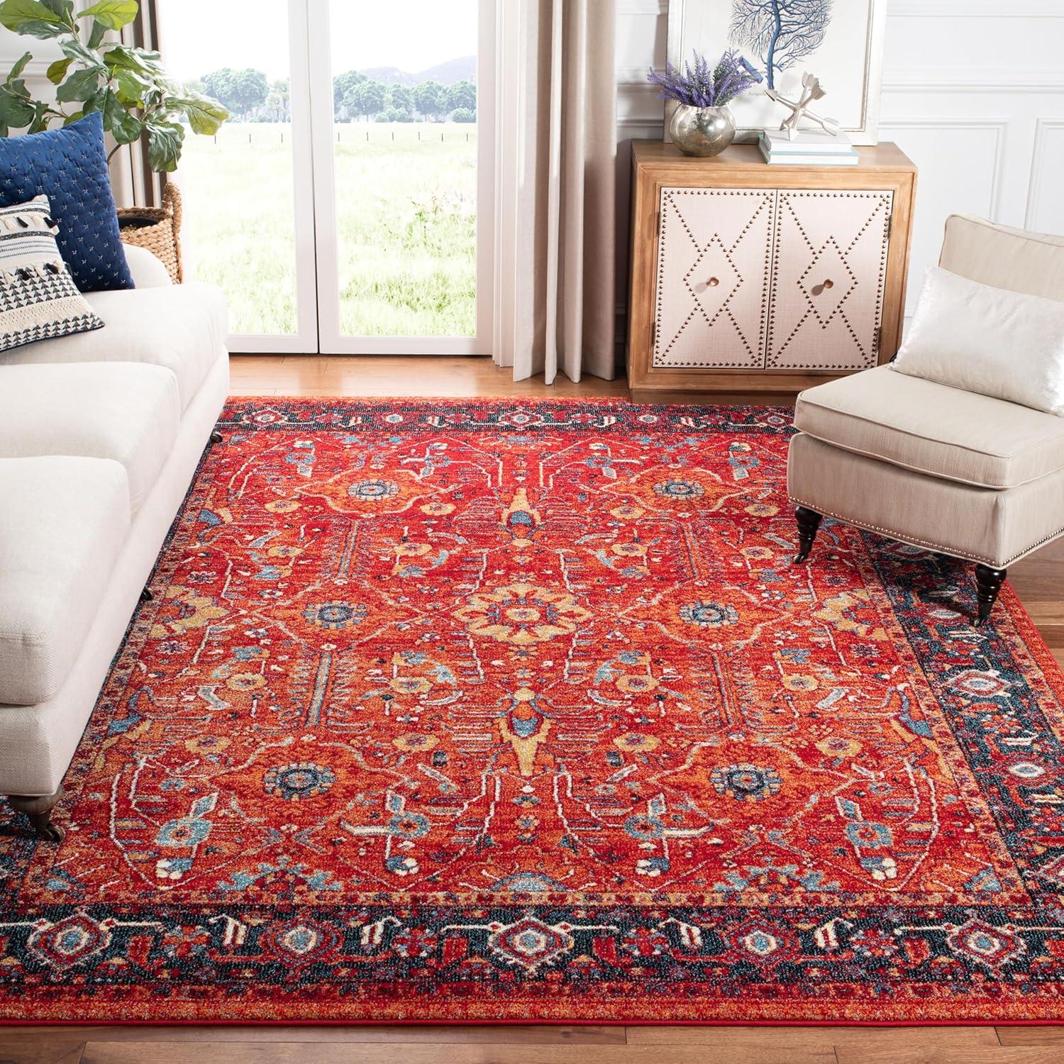 image:imageSAFAVIEH Area Rug 8x10 Vintage Hamadan Collection Large Orange amp Navy Oriental Traditional Persian Design NonShedding amp Easy Cleaning Ideal for Living Room Bedroom Dining Space VTH220COrangeNavy