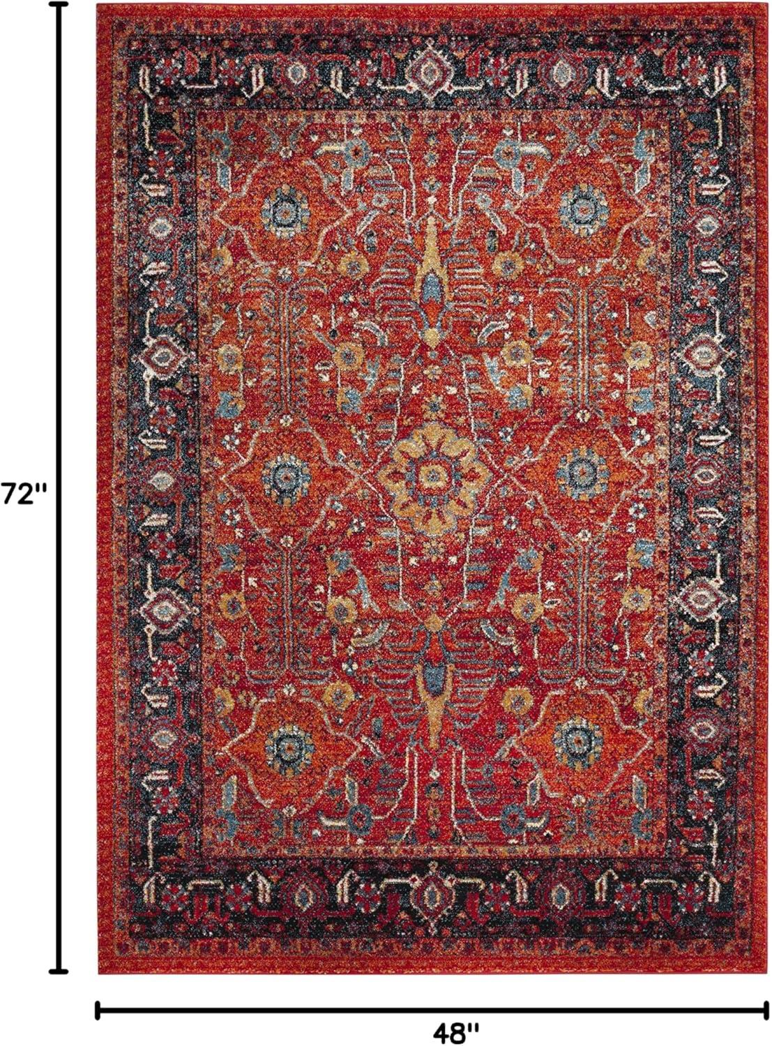 image:imageSAFAVIEH Area Rug 8x10 Vintage Hamadan Collection Large Orange amp Navy Oriental Traditional Persian Design NonShedding amp Easy Cleaning Ideal for Living Room Bedroom Dining Space VTH220COrangeNavy