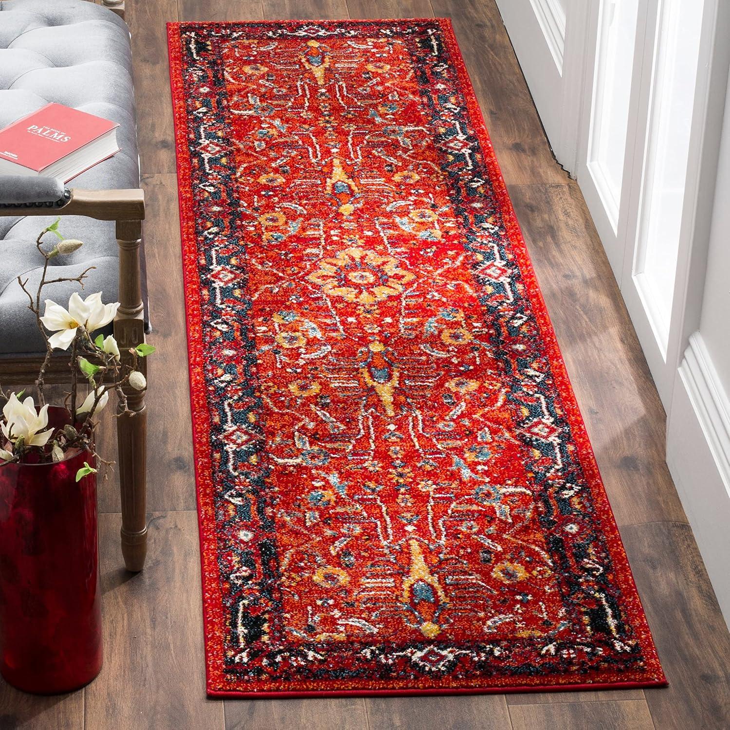 image:imageSAFAVIEH Area Rug 8x10 Vintage Hamadan Collection Large Orange amp Navy Oriental Traditional Persian Design NonShedding amp Easy Cleaning Ideal for Living Room Bedroom Dining Space VTH220COrangeNavy