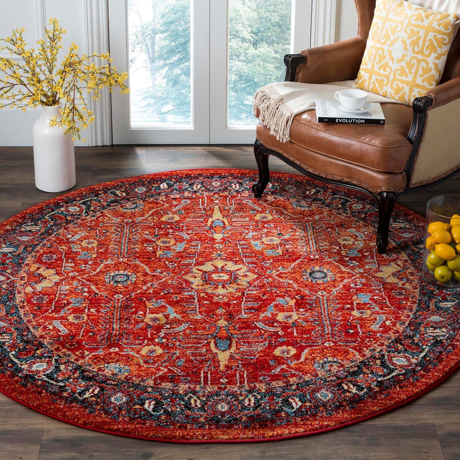 image:imageSAFAVIEH Area Rug 8x10 Vintage Hamadan Collection Large Orange amp Navy Oriental Traditional Persian Design NonShedding amp Easy Cleaning Ideal for Living Room Bedroom Dining Space VTH220COrangeNavy