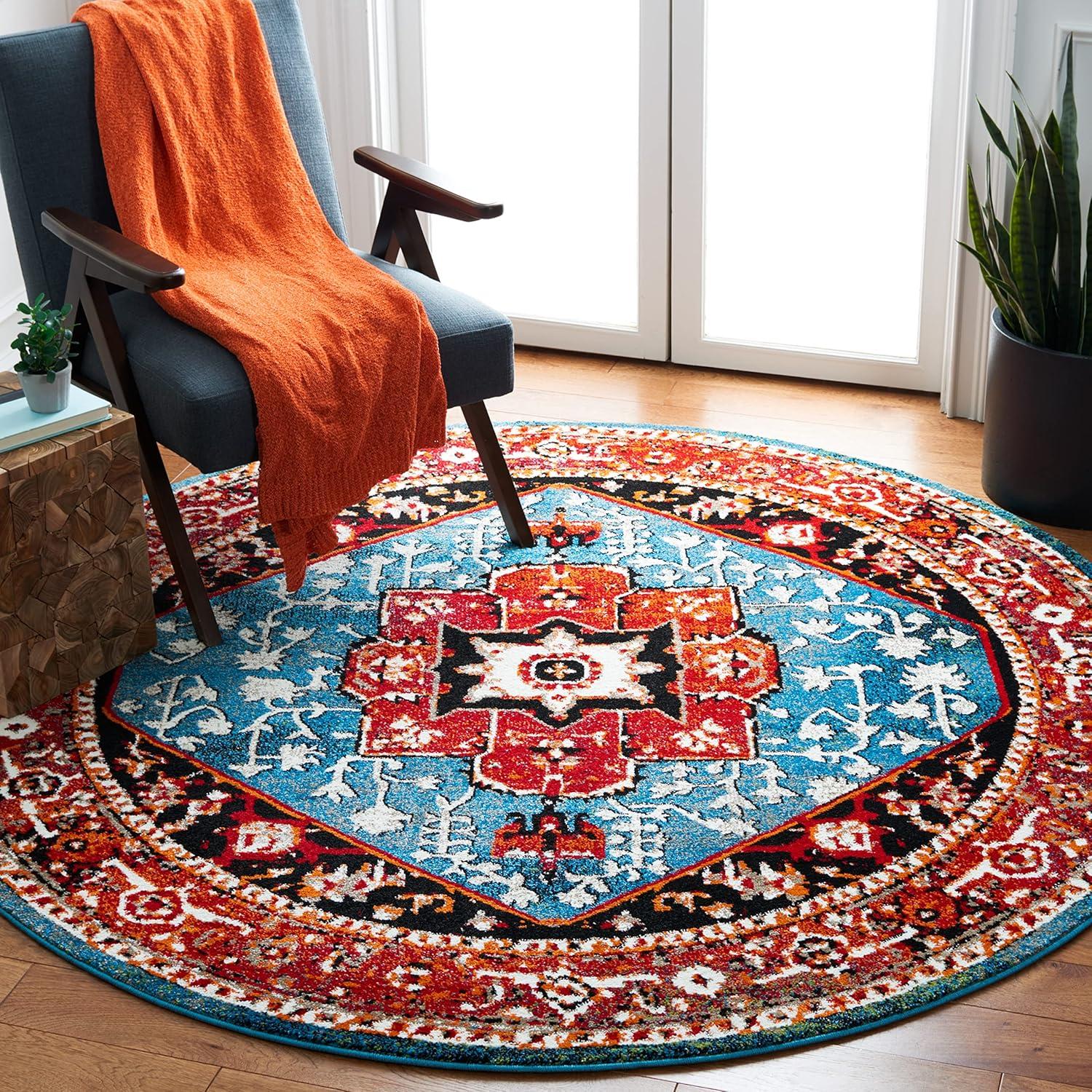 image:imageSAFAVIEH Area Rug 8x10 Vintage Hamadan Collection Large Red amp Orange Traditional Oriental Medallion Design NonShedding amp Easy Cleaning Ideal for Living Room Bedroom Dining Space VTH259PRedBlue