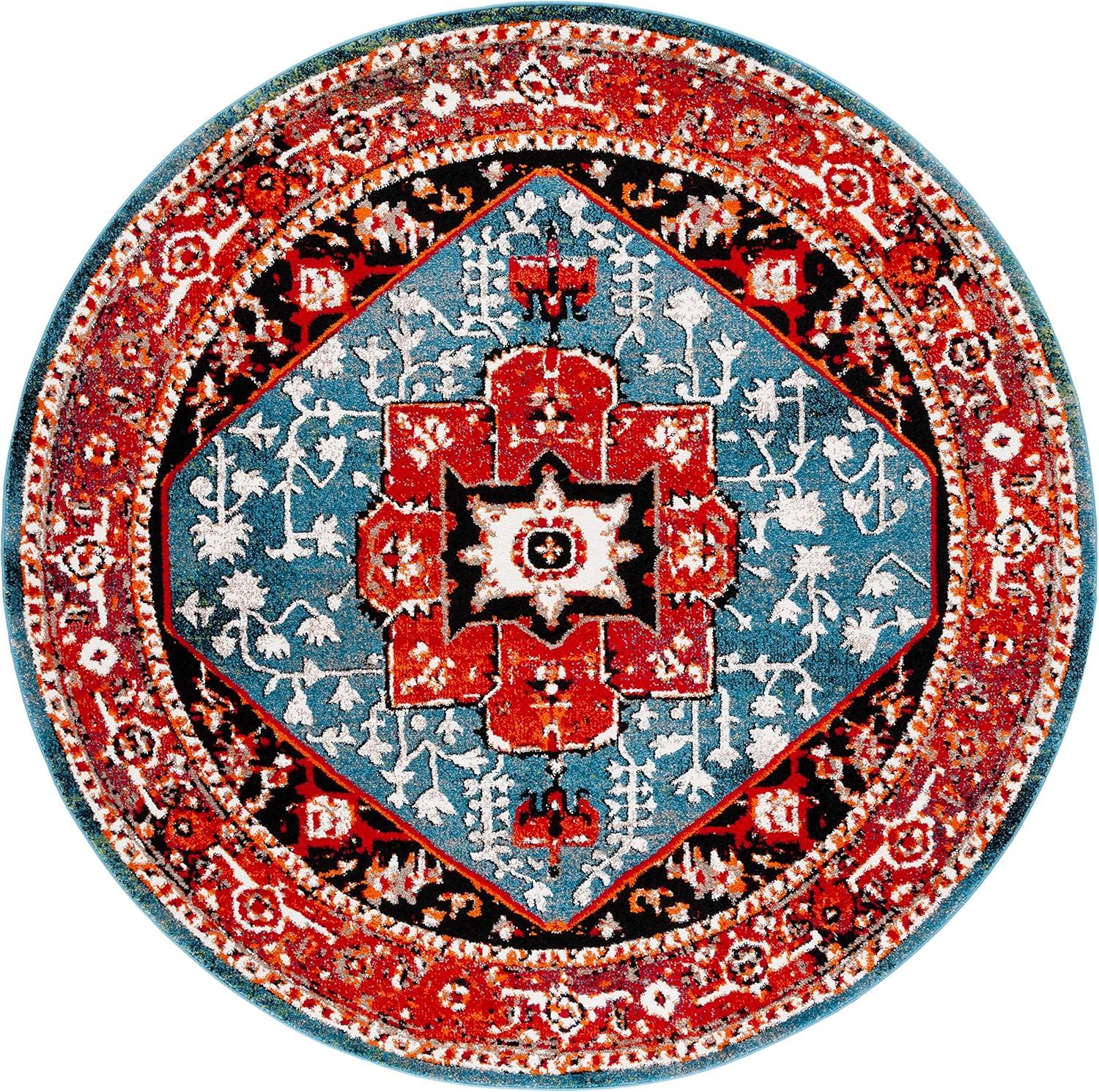 image:imageSAFAVIEH Area Rug 8x10 Vintage Hamadan Collection Large Red amp Orange Traditional Oriental Medallion Design NonShedding amp Easy Cleaning Ideal for Living Room Bedroom Dining Space VTH259PRedBlue