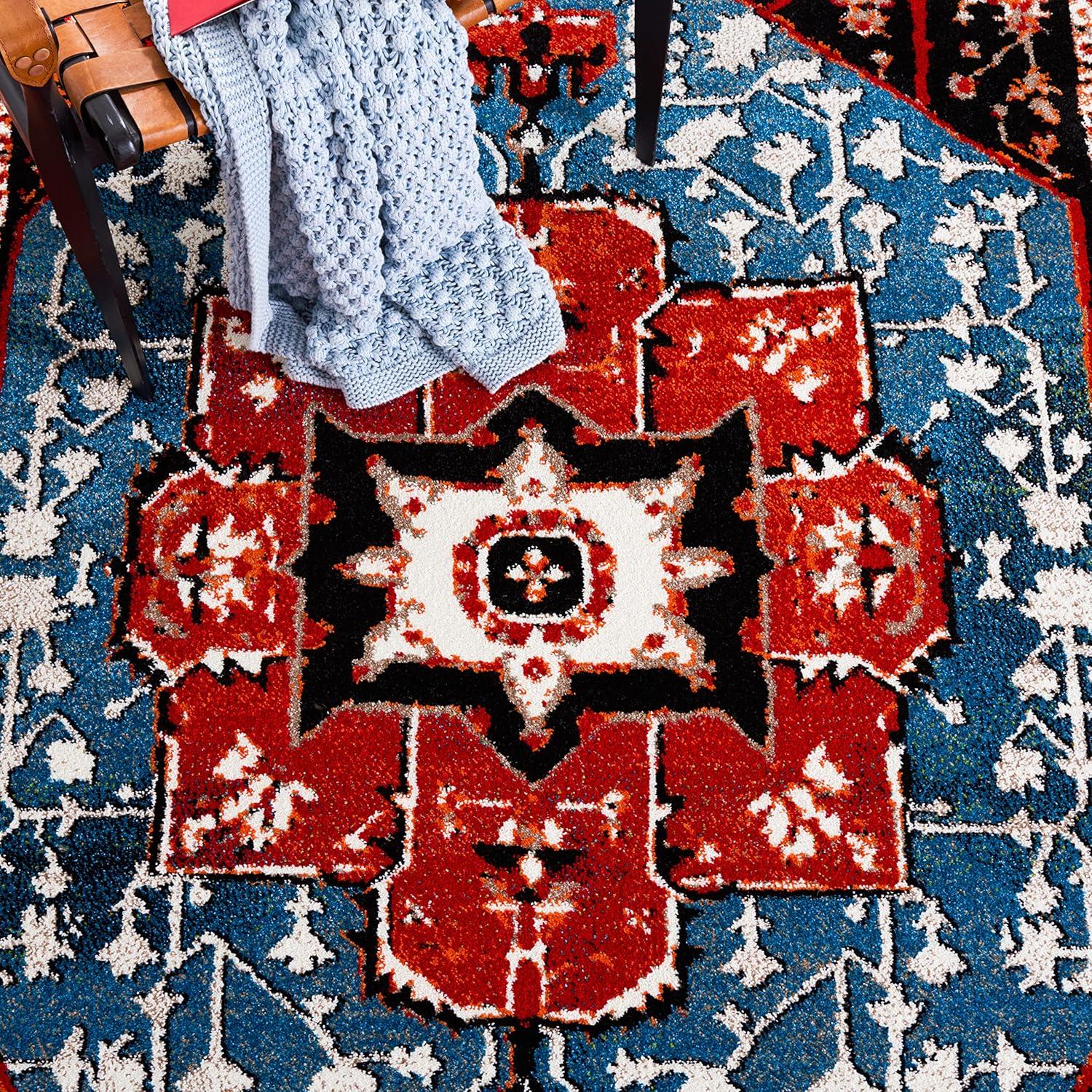 image:imageSAFAVIEH Area Rug 8x10 Vintage Hamadan Collection Large Red amp Orange Traditional Oriental Medallion Design NonShedding amp Easy Cleaning Ideal for Living Room Bedroom Dining Space VTH259PRedBlue