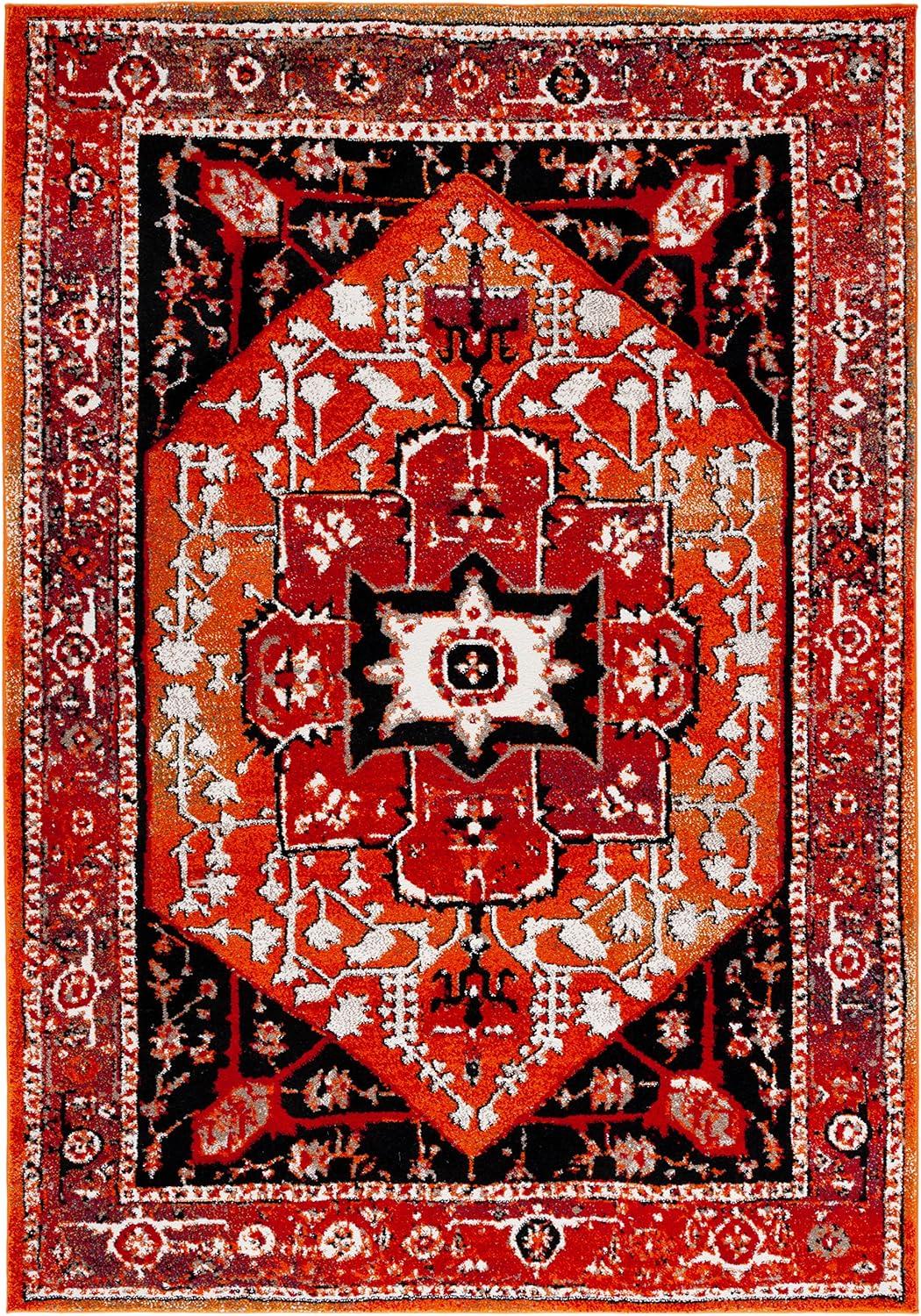 image:imageSAFAVIEH Area Rug 8x10 Vintage Hamadan Collection Large Red amp Orange Traditional Oriental Medallion Design NonShedding amp Easy Cleaning Ideal for Living Room Bedroom Dining Space VTH259PRedOrange