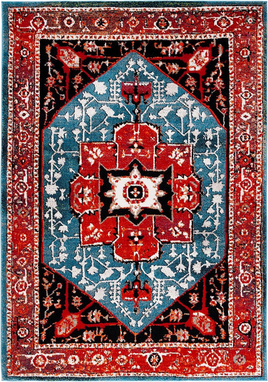 image:imageSAFAVIEH Area Rug 8x10 Vintage Hamadan Collection Large Red amp Orange Traditional Oriental Medallion Design NonShedding amp Easy Cleaning Ideal for Living Room Bedroom Dining Space VTH259PRedBlue
