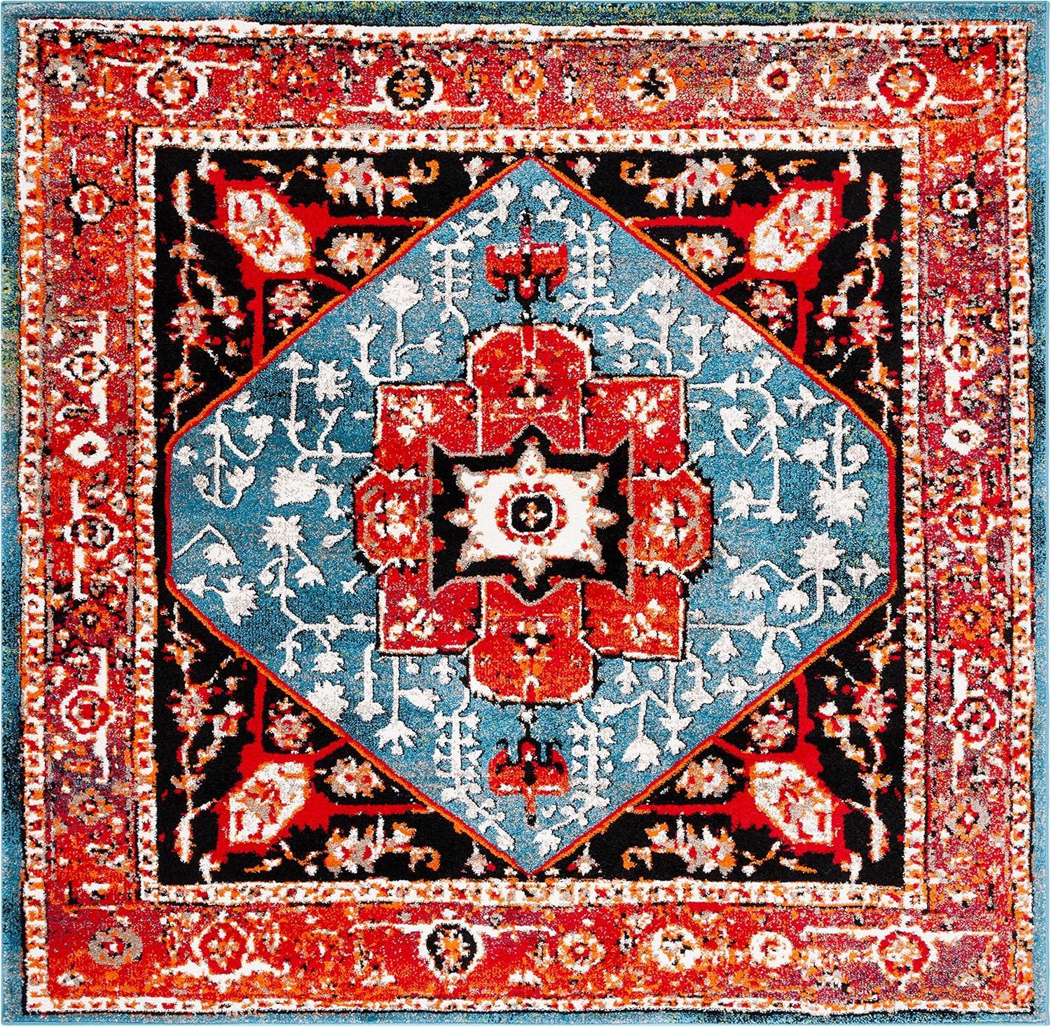image:imageSAFAVIEH Area Rug 8x10 Vintage Hamadan Collection Large Red amp Orange Traditional Oriental Medallion Design NonShedding amp Easy Cleaning Ideal for Living Room Bedroom Dining Space VTH259PRedBlue