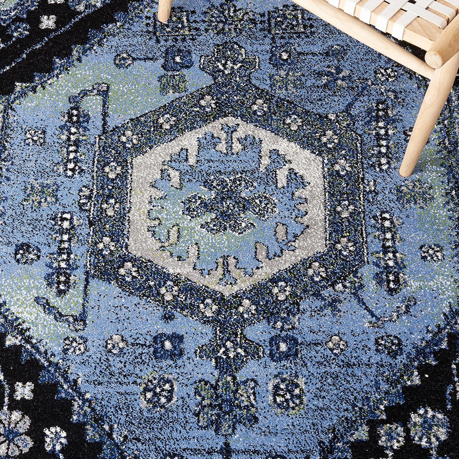 image:imageSAFAVIEH Area Rug 8x10 Vintage Hamadan Collection Large Turquoise amp Black Traditional Oriental Design NonShedding amp Easy Cleaning Ideal for Living Room Bedroom Dining Space VTH204KLight BlueBlack