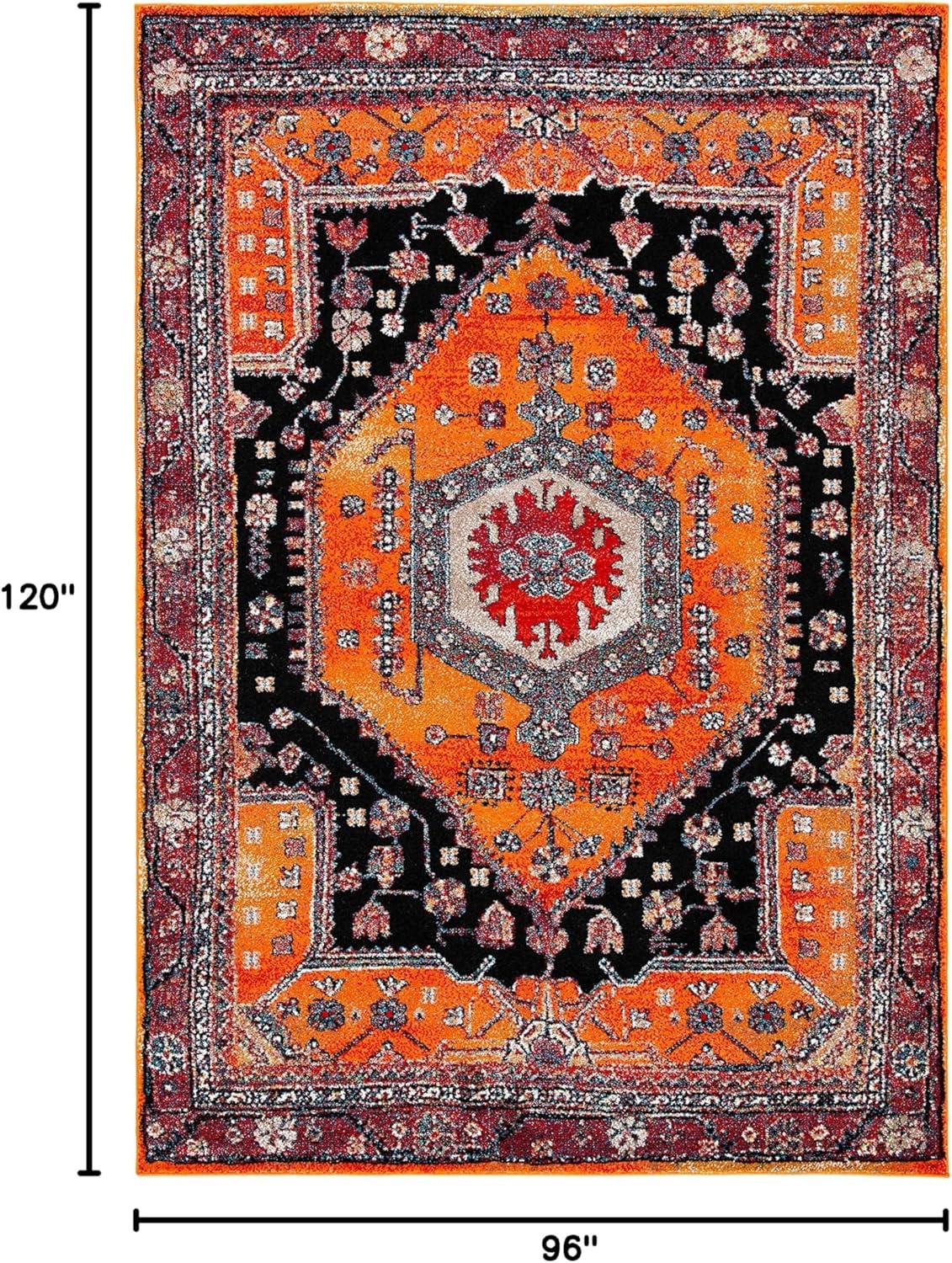 image:imageSAFAVIEH Area Rug 8x10 Vintage Hamadan Collection Large Turquoise amp Black Traditional Oriental Design NonShedding amp Easy Cleaning Ideal for Living Room Bedroom Dining Space VTH204KOrangeBlack