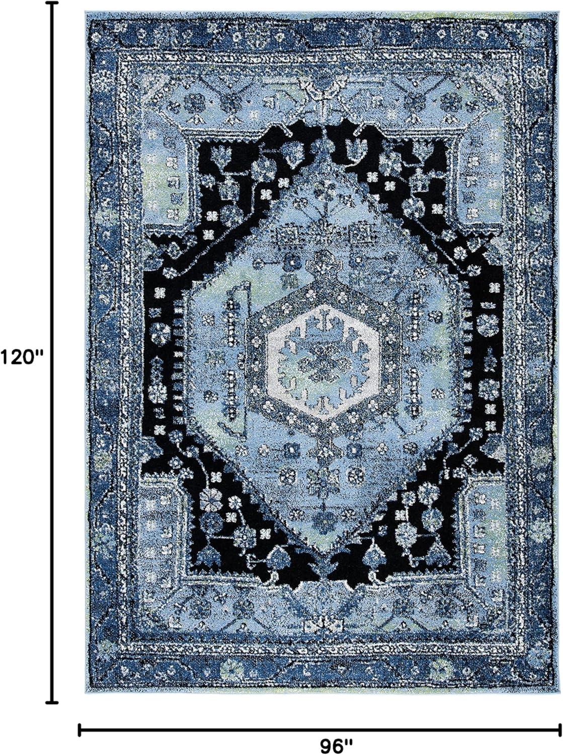 image:imageSAFAVIEH Area Rug 8x10 Vintage Hamadan Collection Large Turquoise amp Black Traditional Oriental Design NonShedding amp Easy Cleaning Ideal for Living Room Bedroom Dining Space VTH204KLight BlueBlack