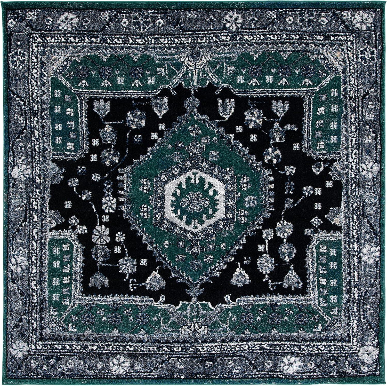 image:imageSAFAVIEH Area Rug 8x10 Vintage Hamadan Collection Large Turquoise amp Black Traditional Oriental Design NonShedding amp Easy Cleaning Ideal for Living Room Bedroom Dining Space VTH204KGreenBlack