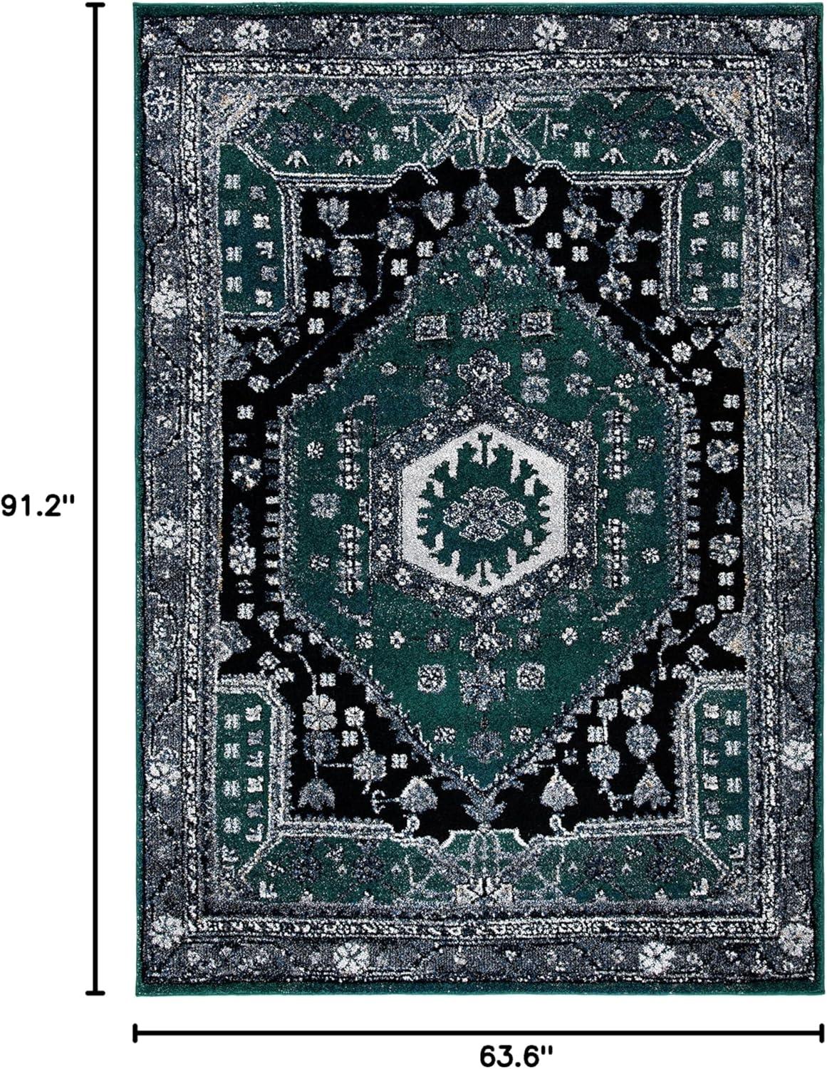image:imageSAFAVIEH Area Rug 8x10 Vintage Hamadan Collection Large Turquoise amp Black Traditional Oriental Design NonShedding amp Easy Cleaning Ideal for Living Room Bedroom Dining Space VTH204KGreenBlack