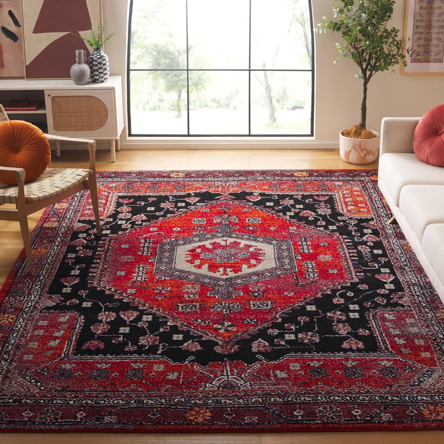 image:imageSAFAVIEH Area Rug 8x10 Vintage Hamadan Collection Large Turquoise amp Black Traditional Oriental Design NonShedding amp Easy Cleaning Ideal for Living Room Bedroom Dining Space VTH204KRed Black