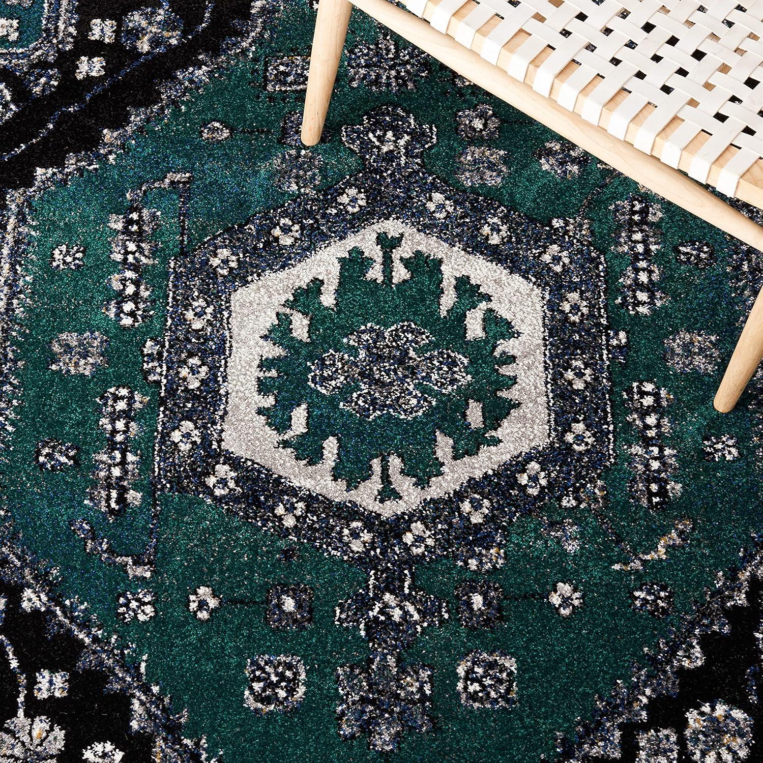 image:imageSAFAVIEH Area Rug 8x10 Vintage Hamadan Collection Large Turquoise amp Black Traditional Oriental Design NonShedding amp Easy Cleaning Ideal for Living Room Bedroom Dining Space VTH204KGreenBlack