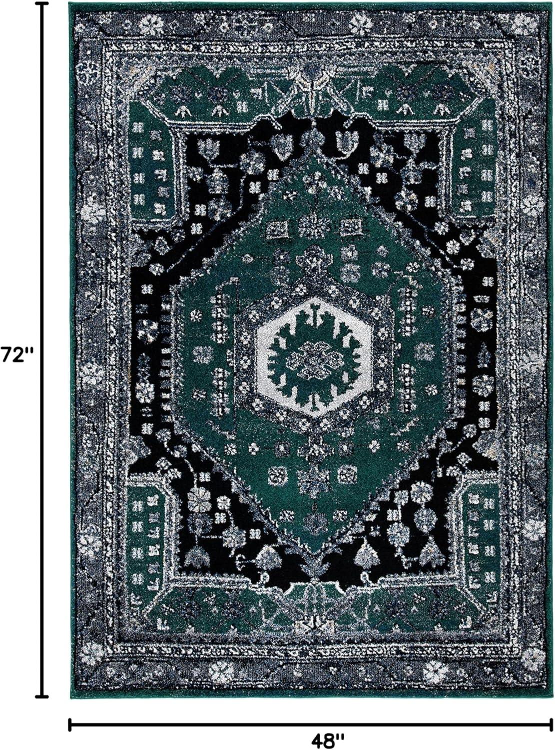 image:imageSAFAVIEH Area Rug 8x10 Vintage Hamadan Collection Large Turquoise amp Black Traditional Oriental Design NonShedding amp Easy Cleaning Ideal for Living Room Bedroom Dining Space VTH204KGreenBlack