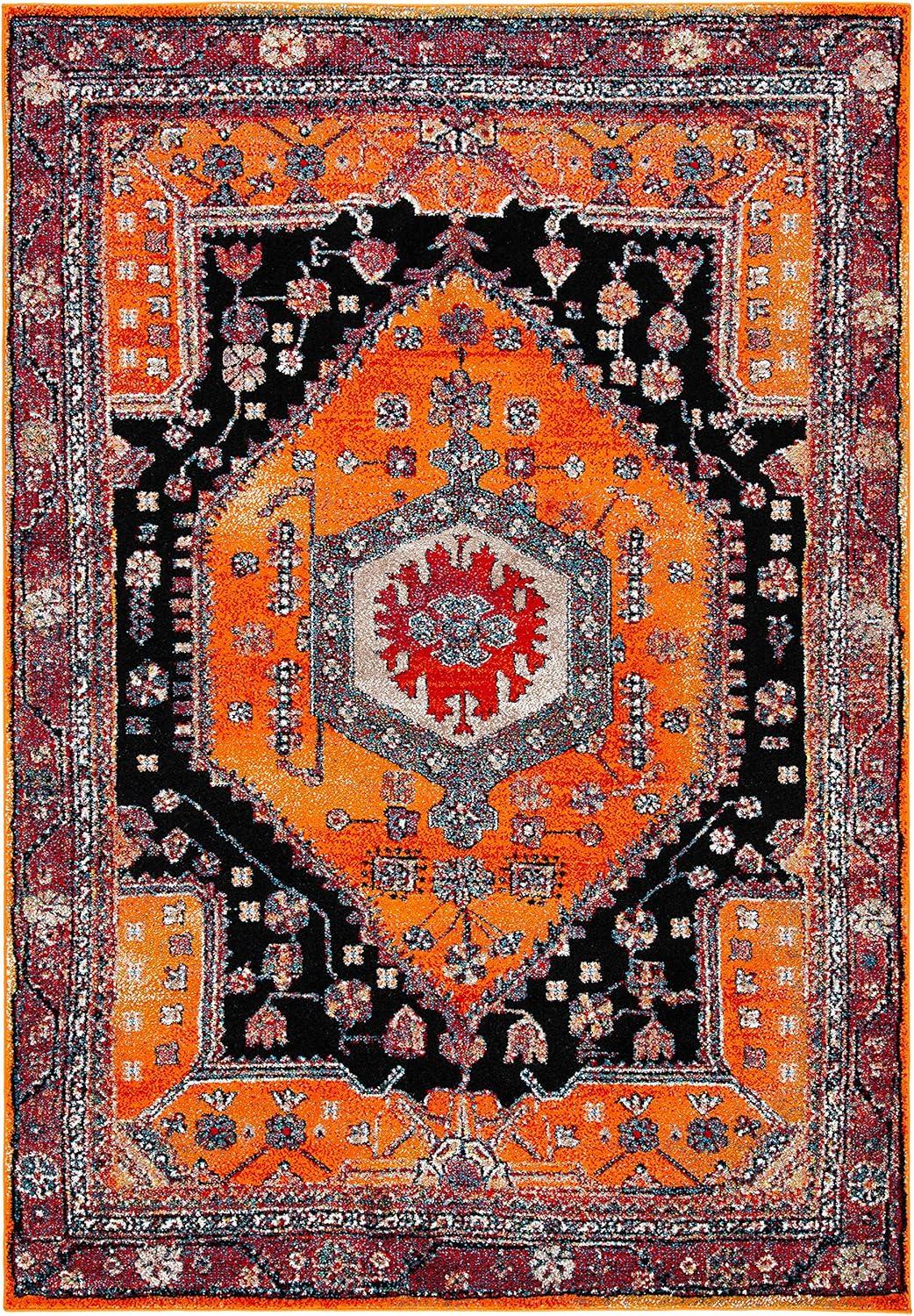 image:imageSAFAVIEH Area Rug 8x10 Vintage Hamadan Collection Large Turquoise amp Black Traditional Oriental Design NonShedding amp Easy Cleaning Ideal for Living Room Bedroom Dining Space VTH204KOrangeBlack