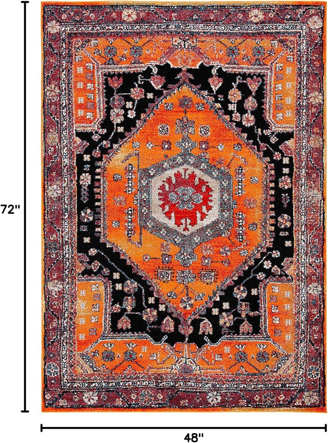 image:imageSAFAVIEH Area Rug 8x10 Vintage Hamadan Collection Large Turquoise amp Black Traditional Oriental Design NonShedding amp Easy Cleaning Ideal for Living Room Bedroom Dining Space VTH204KOrangeBlack