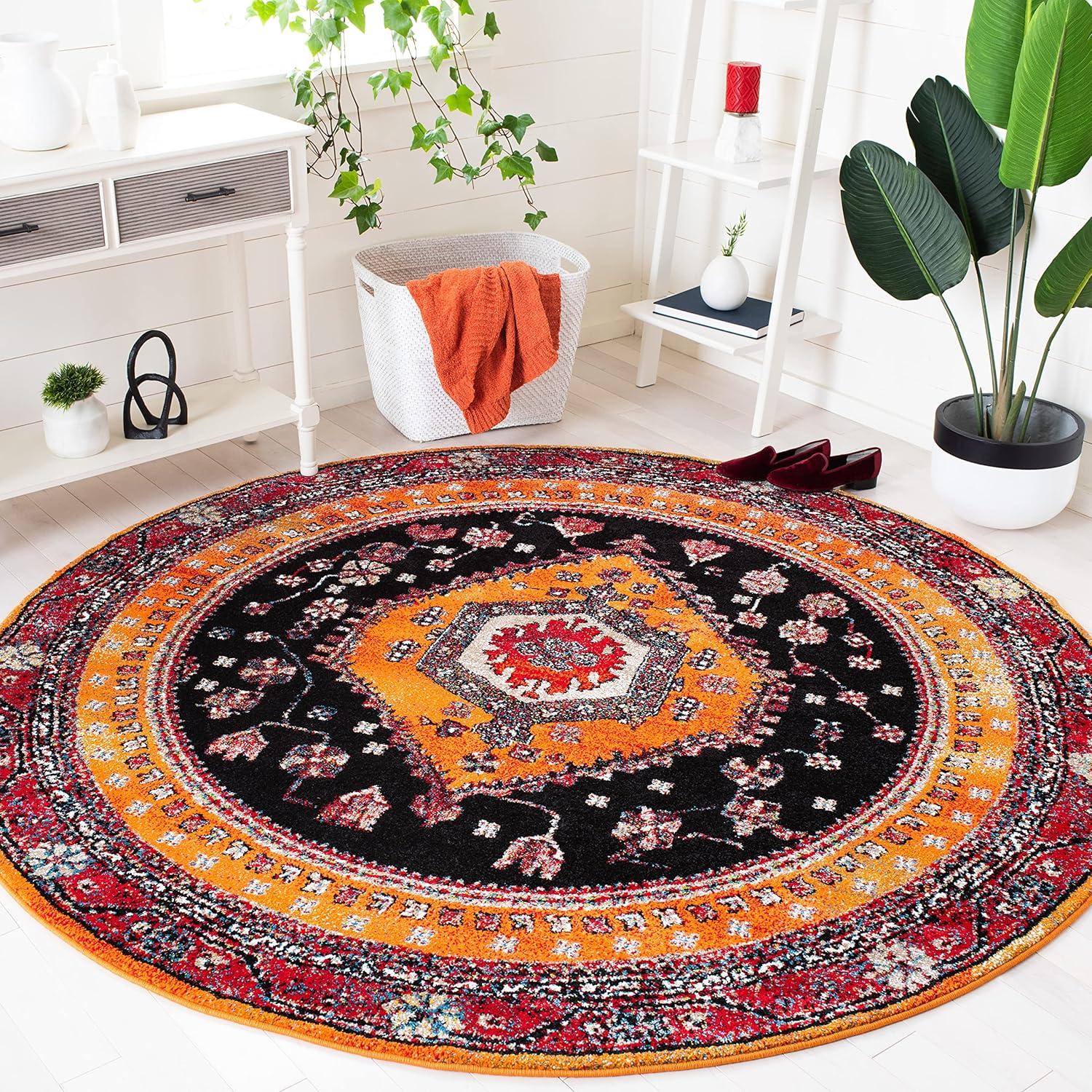 image:imageSAFAVIEH Area Rug 8x10 Vintage Hamadan Collection Large Turquoise amp Black Traditional Oriental Design NonShedding amp Easy Cleaning Ideal for Living Room Bedroom Dining Space VTH204KOrangeBlack