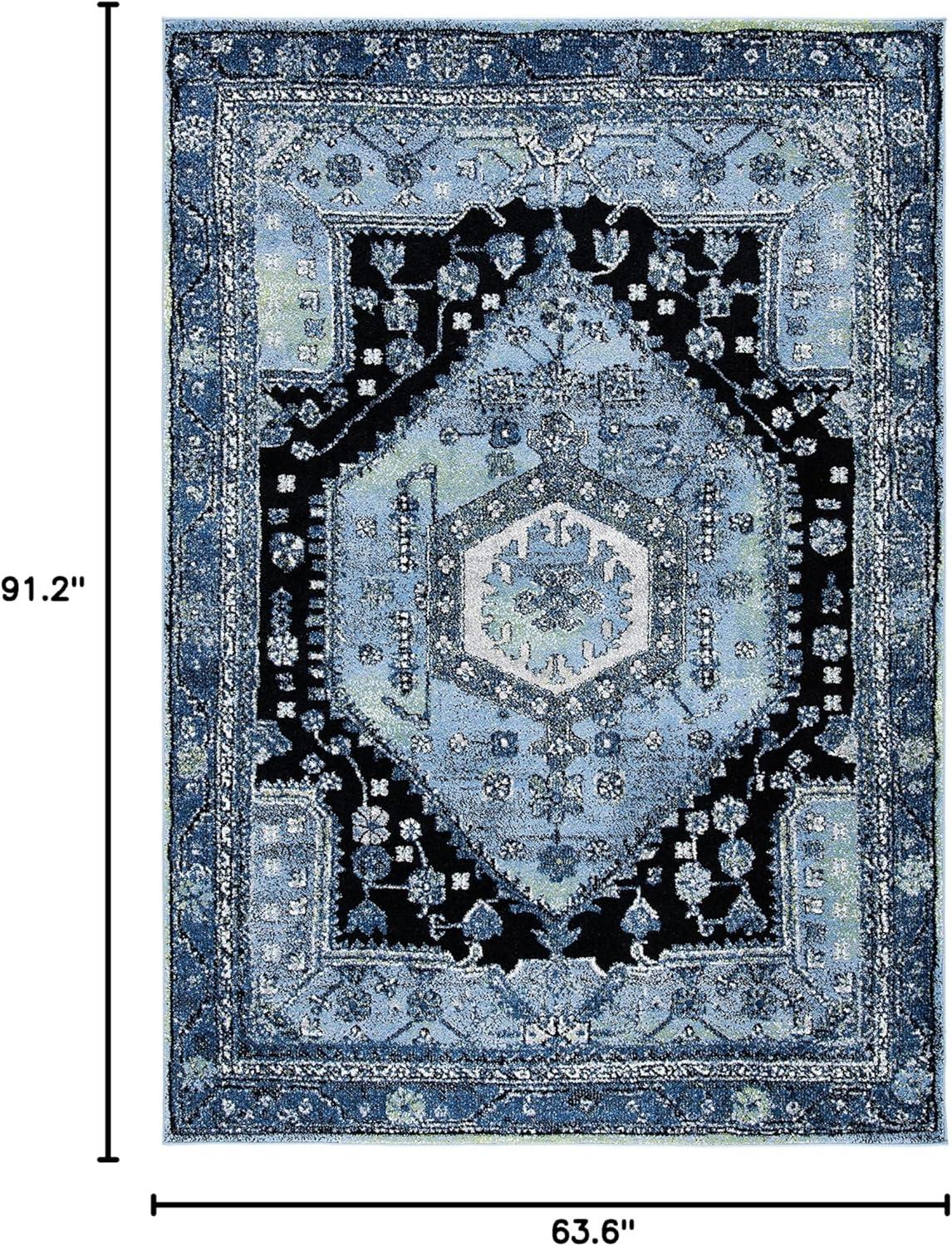 image:imageSAFAVIEH Area Rug 8x10 Vintage Hamadan Collection Large Turquoise amp Black Traditional Oriental Design NonShedding amp Easy Cleaning Ideal for Living Room Bedroom Dining Space VTH204KLight BlueBlack