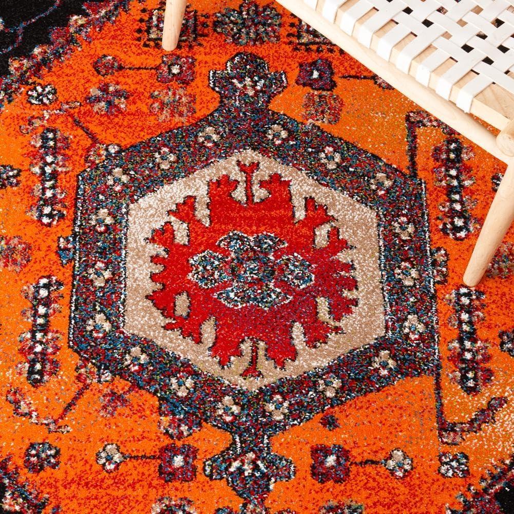 image:imageSAFAVIEH Area Rug 8x10 Vintage Hamadan Collection Large Turquoise amp Black Traditional Oriental Design NonShedding amp Easy Cleaning Ideal for Living Room Bedroom Dining Space VTH204KOrangeBlack