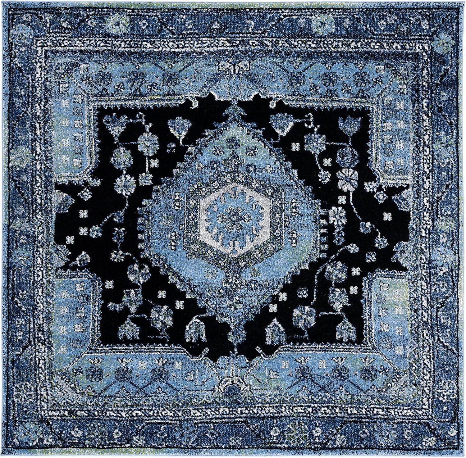 image:imageSAFAVIEH Area Rug 8x10 Vintage Hamadan Collection Large Turquoise amp Black Traditional Oriental Design NonShedding amp Easy Cleaning Ideal for Living Room Bedroom Dining Space VTH204KLight BlueBlack