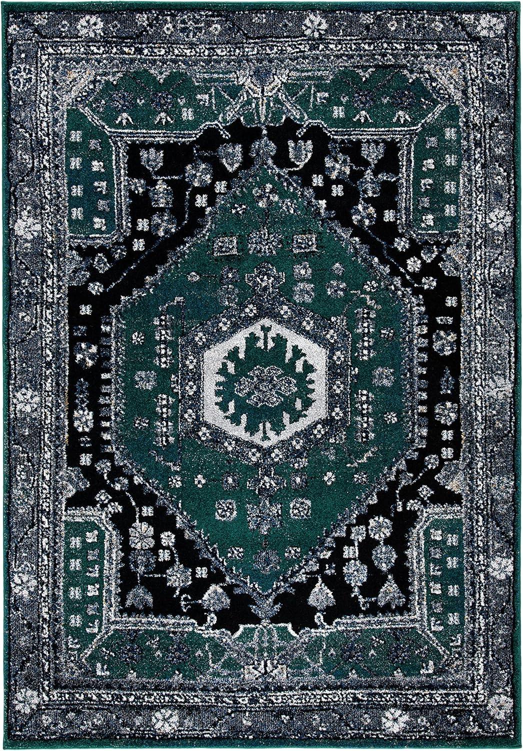 image:imageSAFAVIEH Area Rug 8x10 Vintage Hamadan Collection Large Turquoise amp Black Traditional Oriental Design NonShedding amp Easy Cleaning Ideal for Living Room Bedroom Dining Space VTH204KGreenBlack