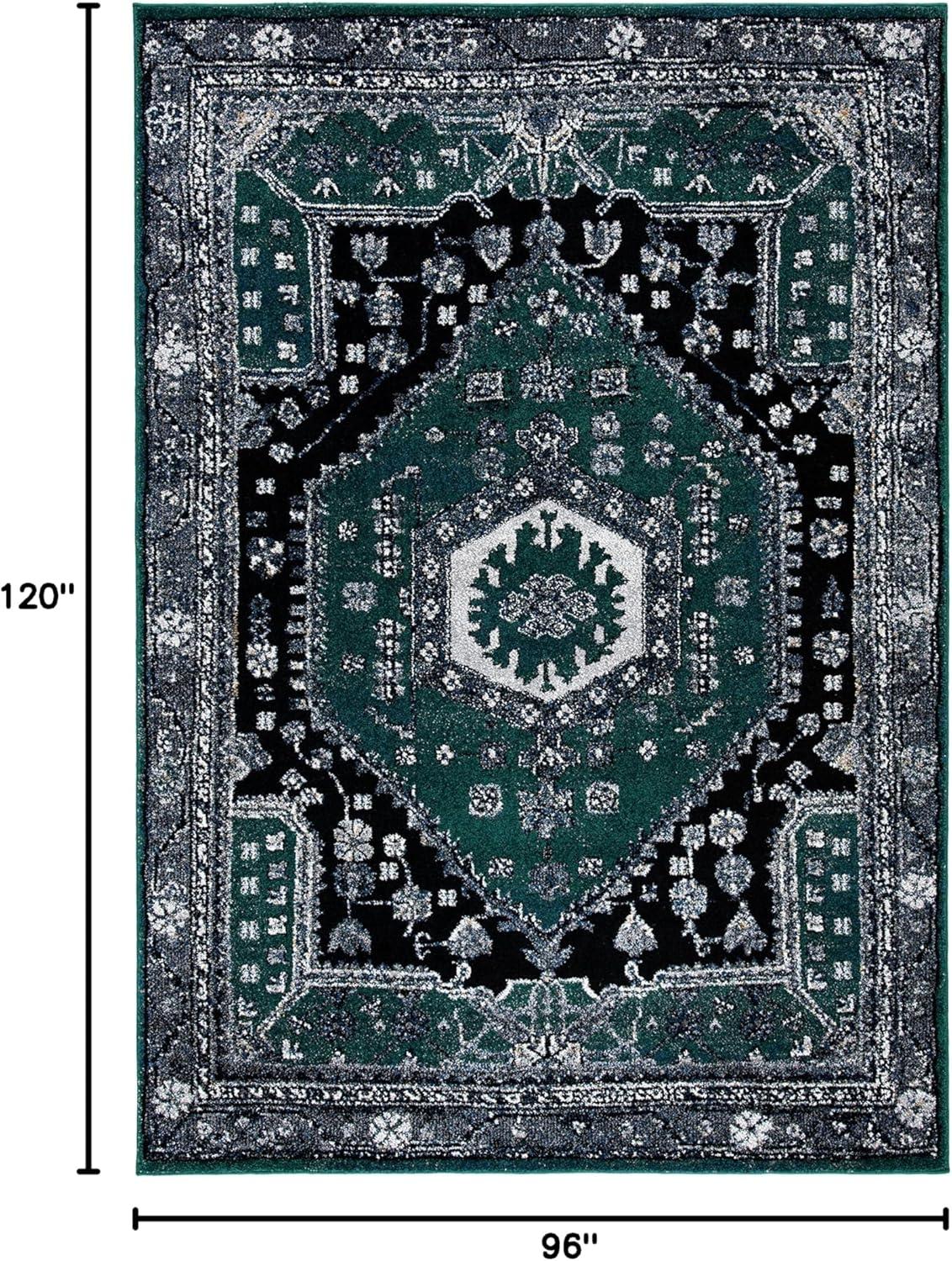 image:imageSAFAVIEH Area Rug 8x10 Vintage Hamadan Collection Large Turquoise amp Black Traditional Oriental Design NonShedding amp Easy Cleaning Ideal for Living Room Bedroom Dining Space VTH204KGreenBlack