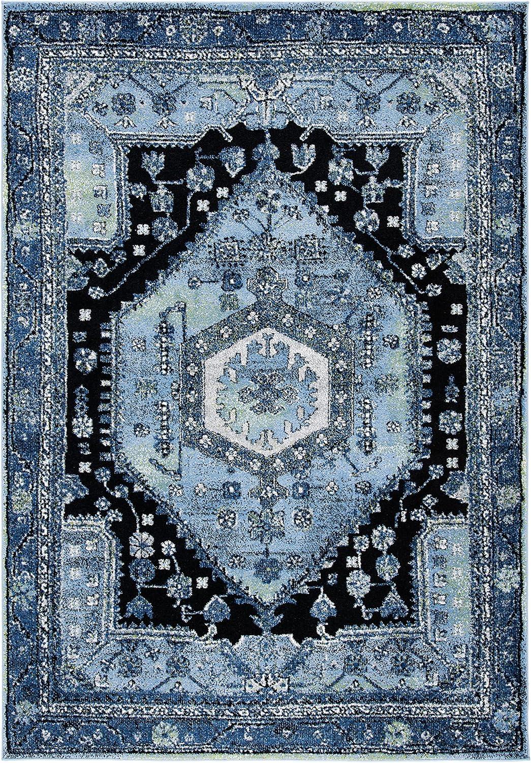 image:imageSAFAVIEH Area Rug 8x10 Vintage Hamadan Collection Large Turquoise amp Black Traditional Oriental Design NonShedding amp Easy Cleaning Ideal for Living Room Bedroom Dining Space VTH204KLight BlueBlack