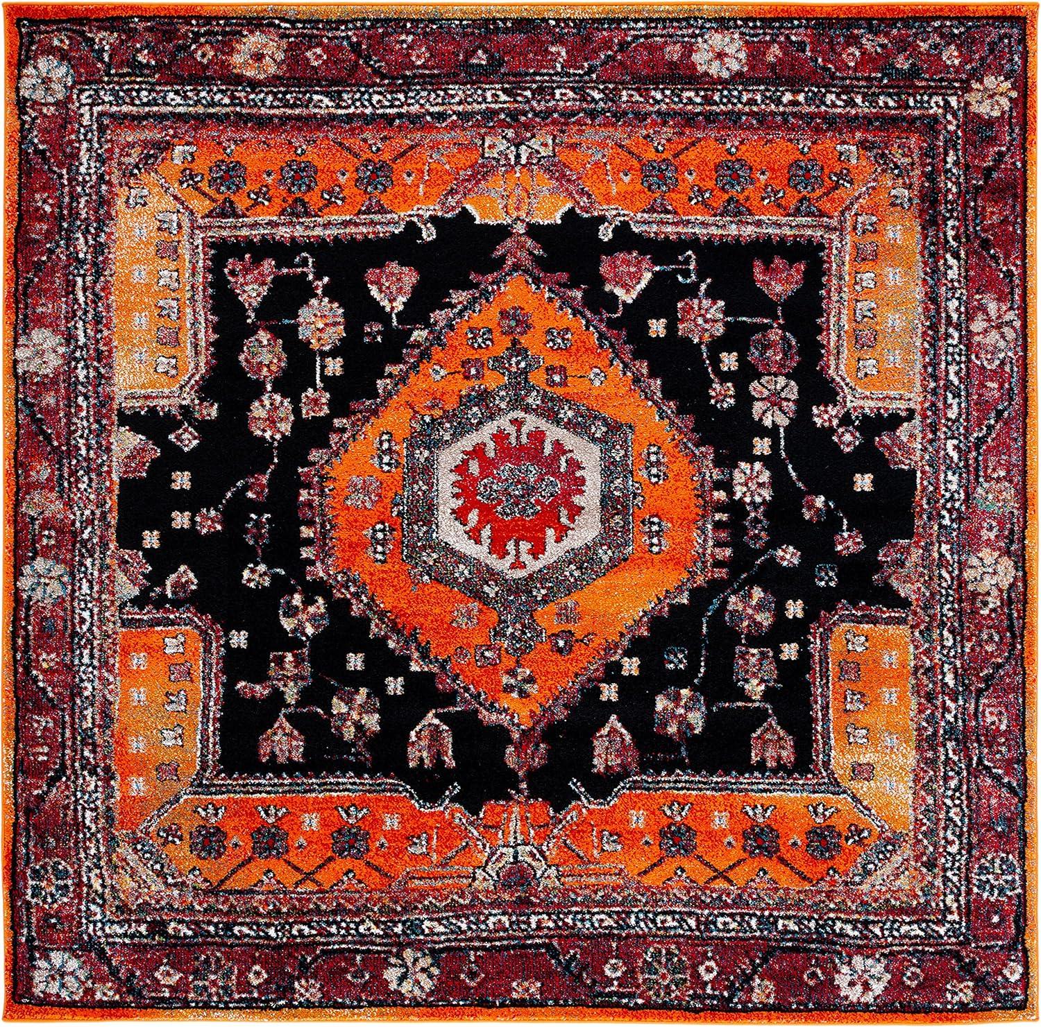 image:imageSAFAVIEH Area Rug 8x10 Vintage Hamadan Collection Large Turquoise amp Black Traditional Oriental Design NonShedding amp Easy Cleaning Ideal for Living Room Bedroom Dining Space VTH204KOrangeBlack