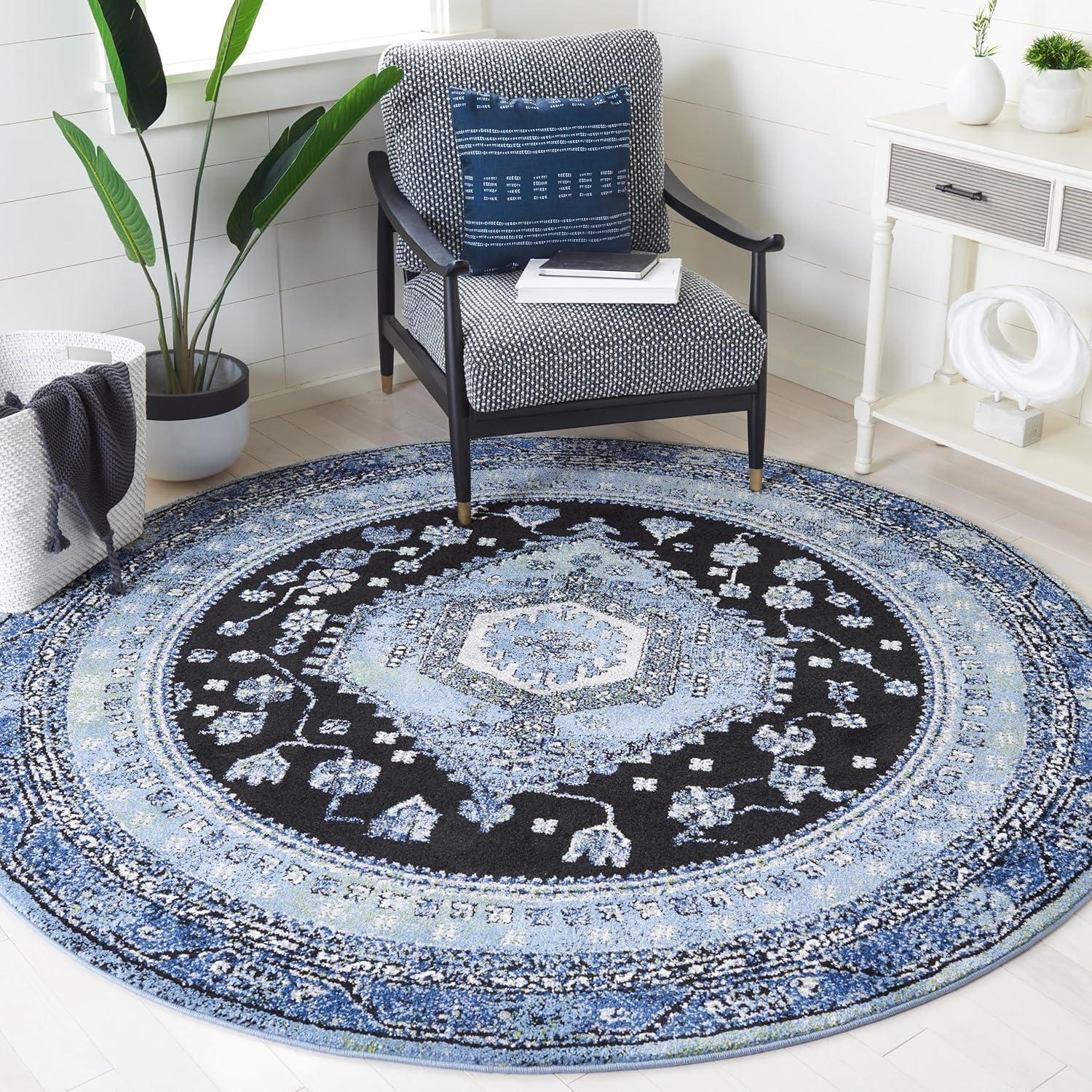 image:imageSAFAVIEH Area Rug 8x10 Vintage Hamadan Collection Large Turquoise amp Black Traditional Oriental Design NonShedding amp Easy Cleaning Ideal for Living Room Bedroom Dining Space VTH204KLight BlueBlack
