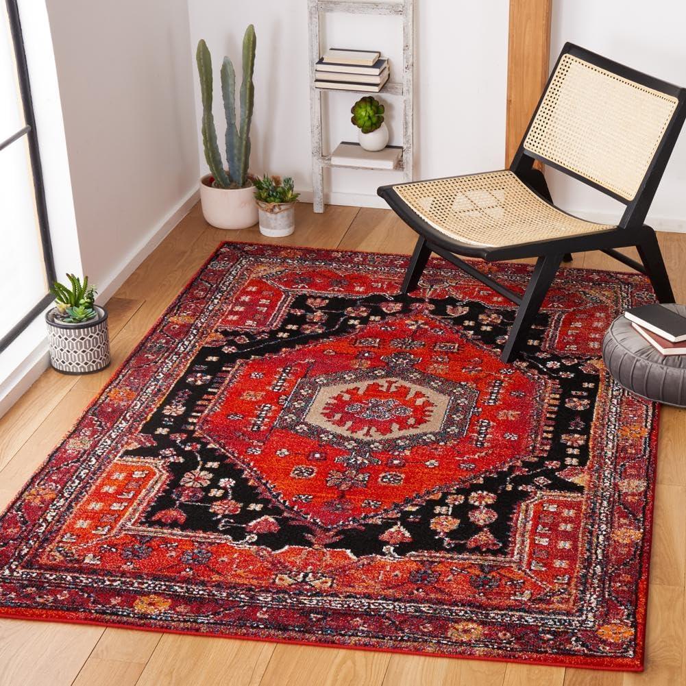image:imageSAFAVIEH Area Rug 8x10 Vintage Hamadan Collection Large Turquoise amp Black Traditional Oriental Design NonShedding amp Easy Cleaning Ideal for Living Room Bedroom Dining Space VTH204KRed Black