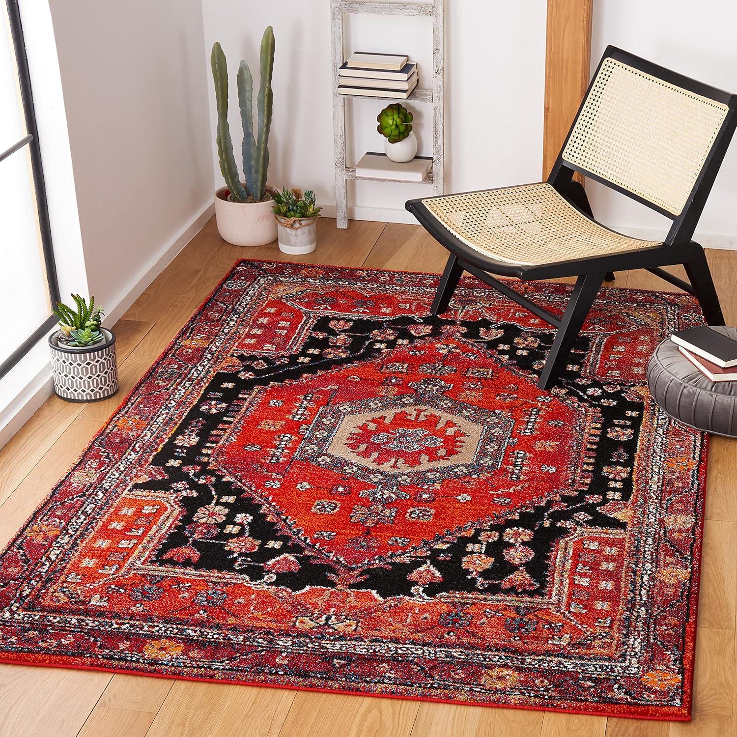 image:imageSAFAVIEH Area Rug 8x10 Vintage Hamadan Collection Large Turquoise amp Black Traditional Oriental Design NonShedding amp Easy Cleaning Ideal for Living Room Bedroom Dining Space VTH204KRed Black