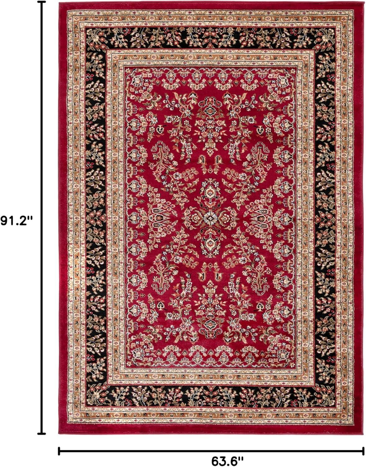 image:imageSAFAVIEH Area Rug 8x11 Lyndhurst Collection Large Ivory amp Rust Traditional Oriental Design NonShedding amp Easy to Clean Ideal for Living Room Bedroom Dining Space LNH331RRed Black